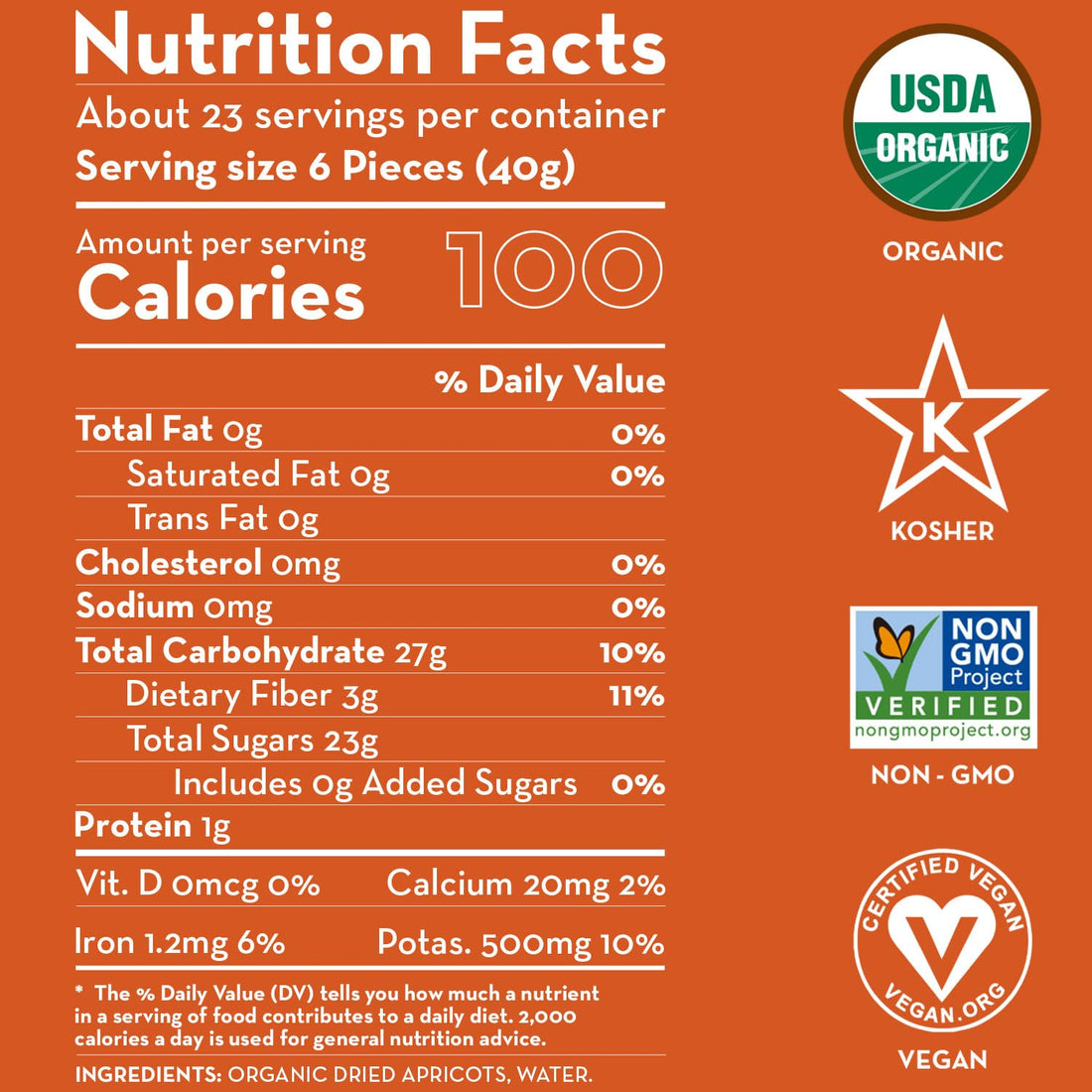 Sunny Fruit Soft Organic Turkish Dried Apricots, 2 Pound Bulk Bag | No Preservatives, No Sugar Added, No Sulfides | Healthy, Naturally Sweet Snack | ORGANIC, NON-GMO, VEGAN, HALAL, KOSHER