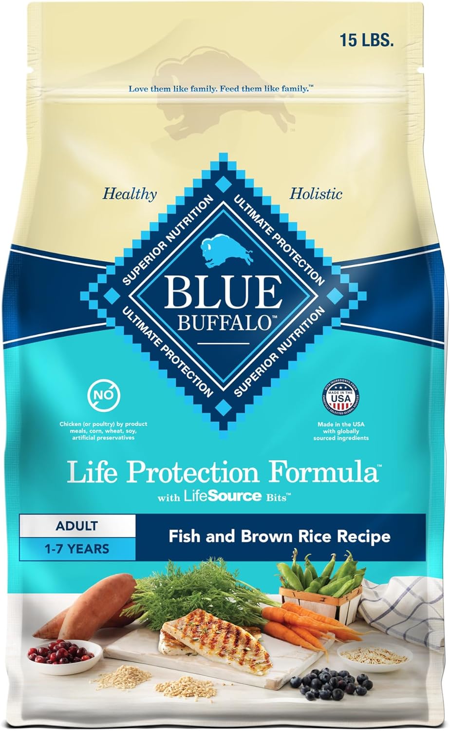 Blue Buffalo Life Protection Formula Adult Dry Dog Food, Helps Build and Maintain Strong Muscles, Made with Natural Ingredients, Chicken & Brown Rice Recipe, 30-lb. Bag