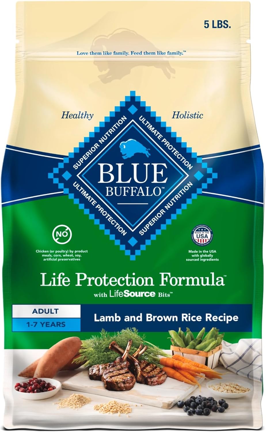Blue Buffalo Life Protection Formula Adult Dry Dog Food, Helps Build and Maintain Strong Muscles, Made with Natural Ingredients, Chicken & Brown Rice Recipe, 30-lb. Bag