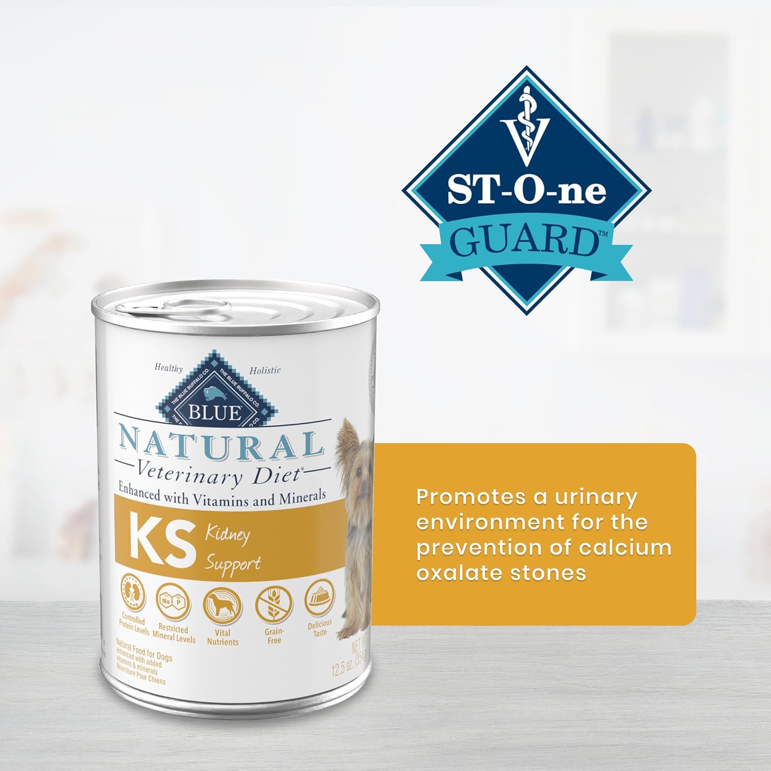 Blue Buffalo Natural Veterinary Diet KS Kidney Support Wet Dog Food, Chicken 12.5-oz cans (Pack of 12)