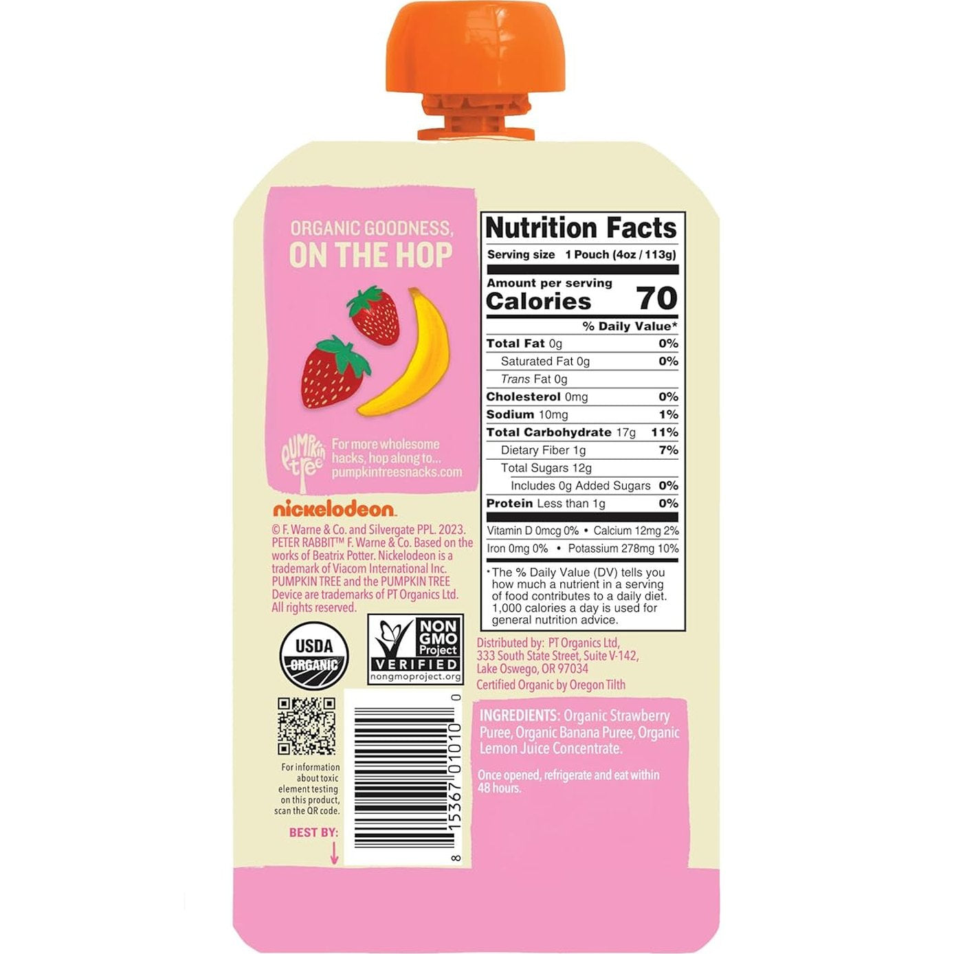 Peter Rabbit Organics Fruit Flavors Variety Pack - Squeezable Snack Pouches 4 oz. (Pack of 18)