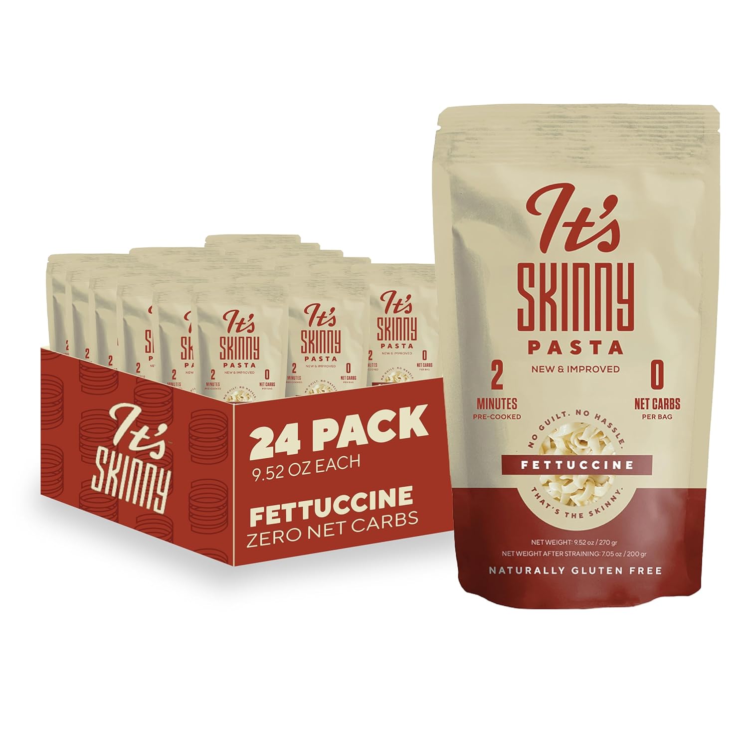 It’s Skinny Angel Hair Pasta – Low Carb Pasta, Gluten Free, Keto & Vegan-Friendly, Shirataki Konjac, Sugar-Free, High in Fiber, Only 4.5 Calories Per Serving, Ready in 2 Minutes (6 Packs)