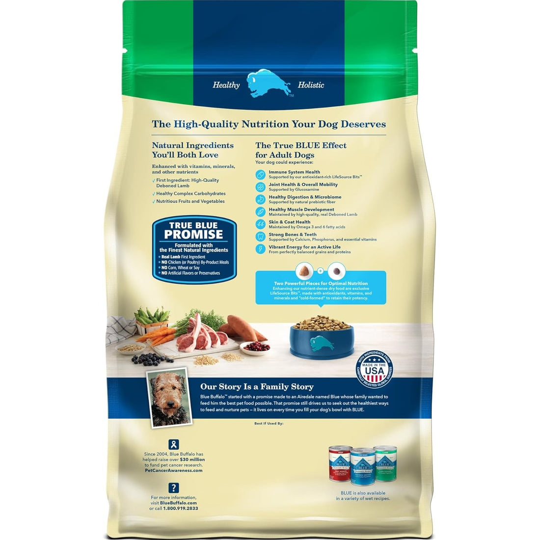 Blue Buffalo Life Protection Formula Adult Dry Dog Food, Helps Build and Maintain Strong Muscles, Made with Natural Ingredients, Lamb & Brown Rice Recipe, 30-lb. Bag