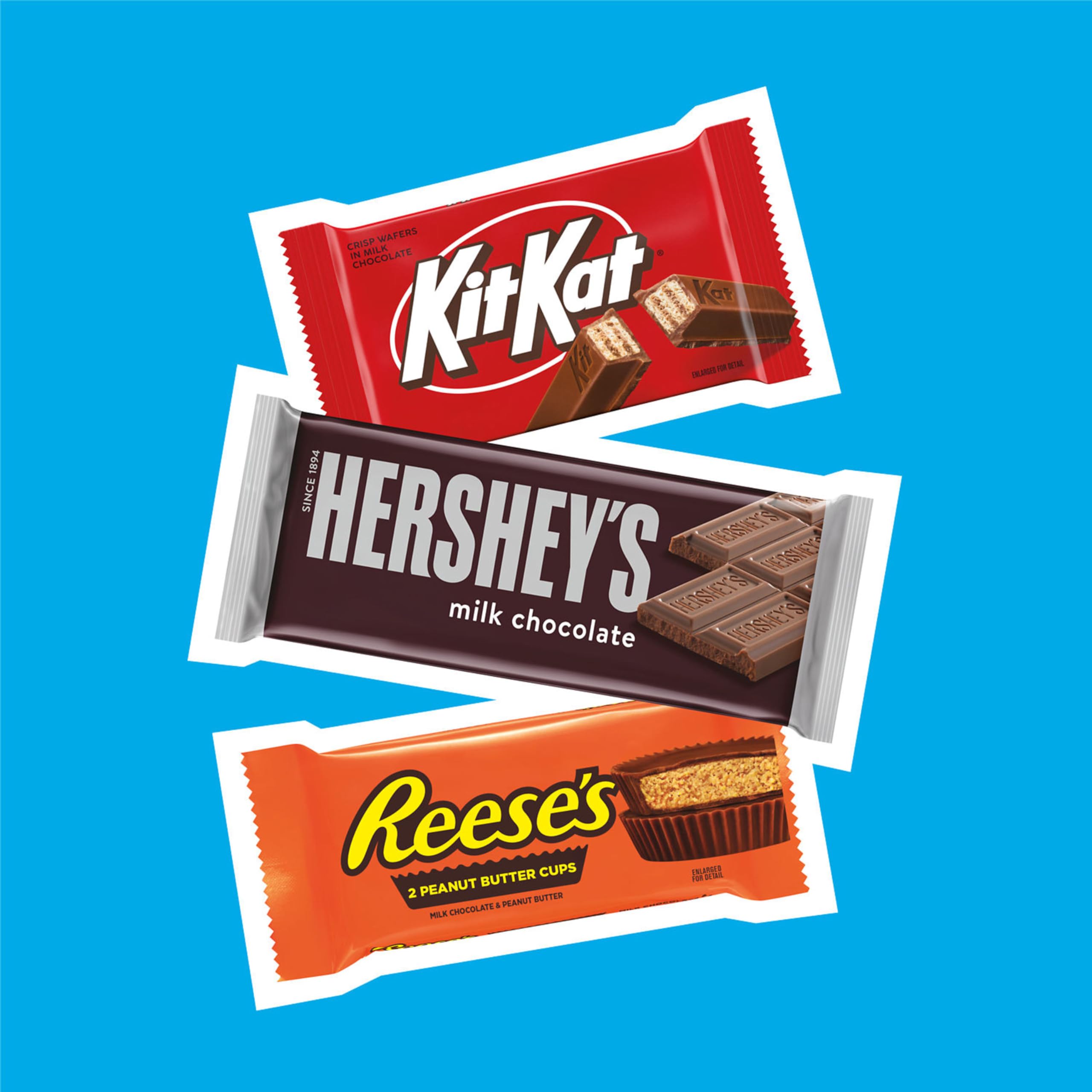 HERSHEY'S, KIT KAT and REESE'S Assorted Milk Chocolate Candy Variety Box, 27.3 oz (18 Count)