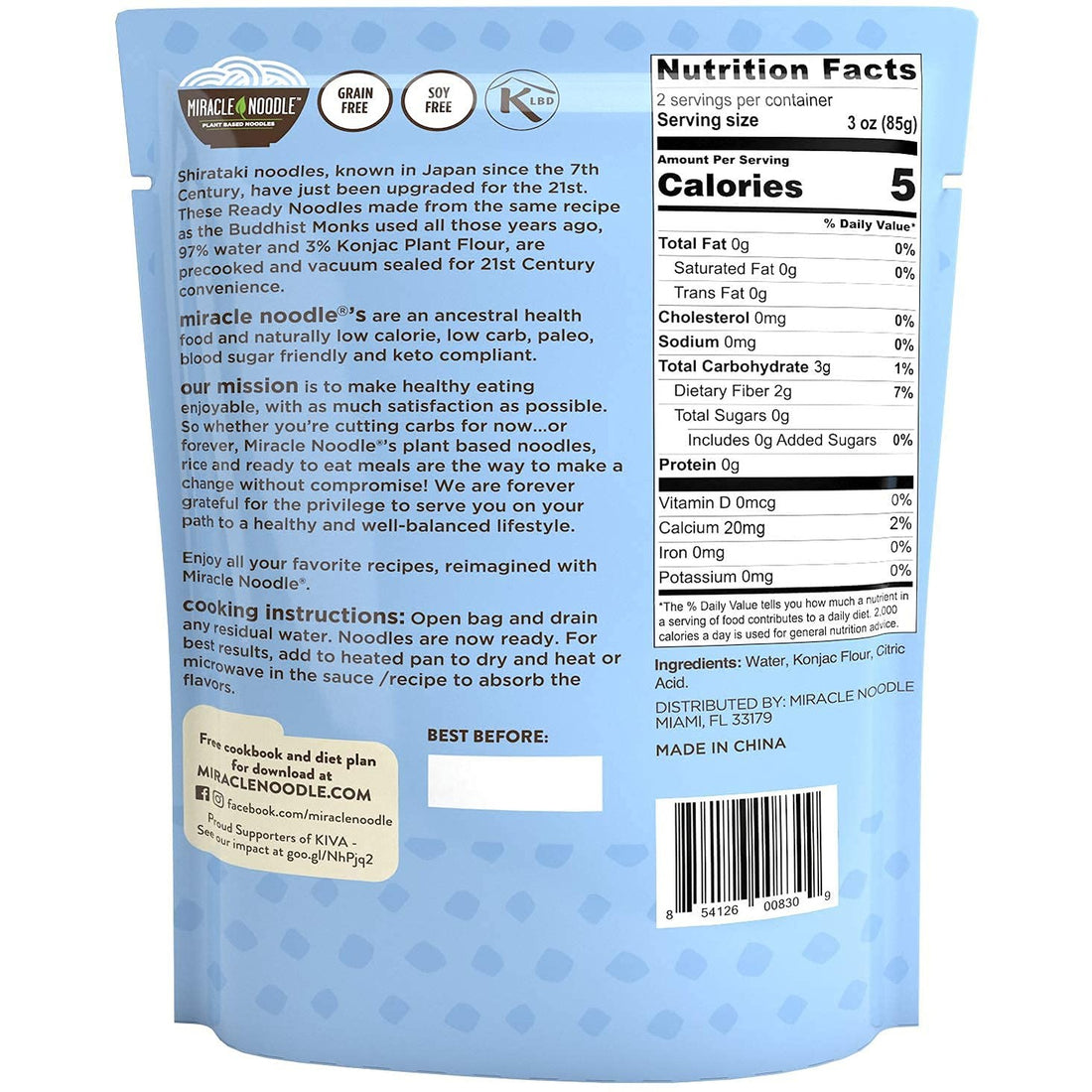 Miracle Noodle Ready to Eat Variety Pack, 7 Oz (Pack of 8), Angel Hair, Fettuccine, Spaghetti & Rice, Plant Based Shirataki Konjac Noodles, 5 Calories, Low Carb, Keto, Gluten-Free