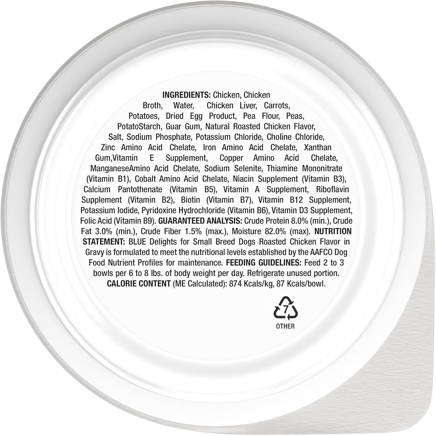 Blue Buffalo Delights Small Breed Natural Wet Dog Food, Rotisserie Chicken Flavor in Gravy, 3.5-oz Cups, 12 Count