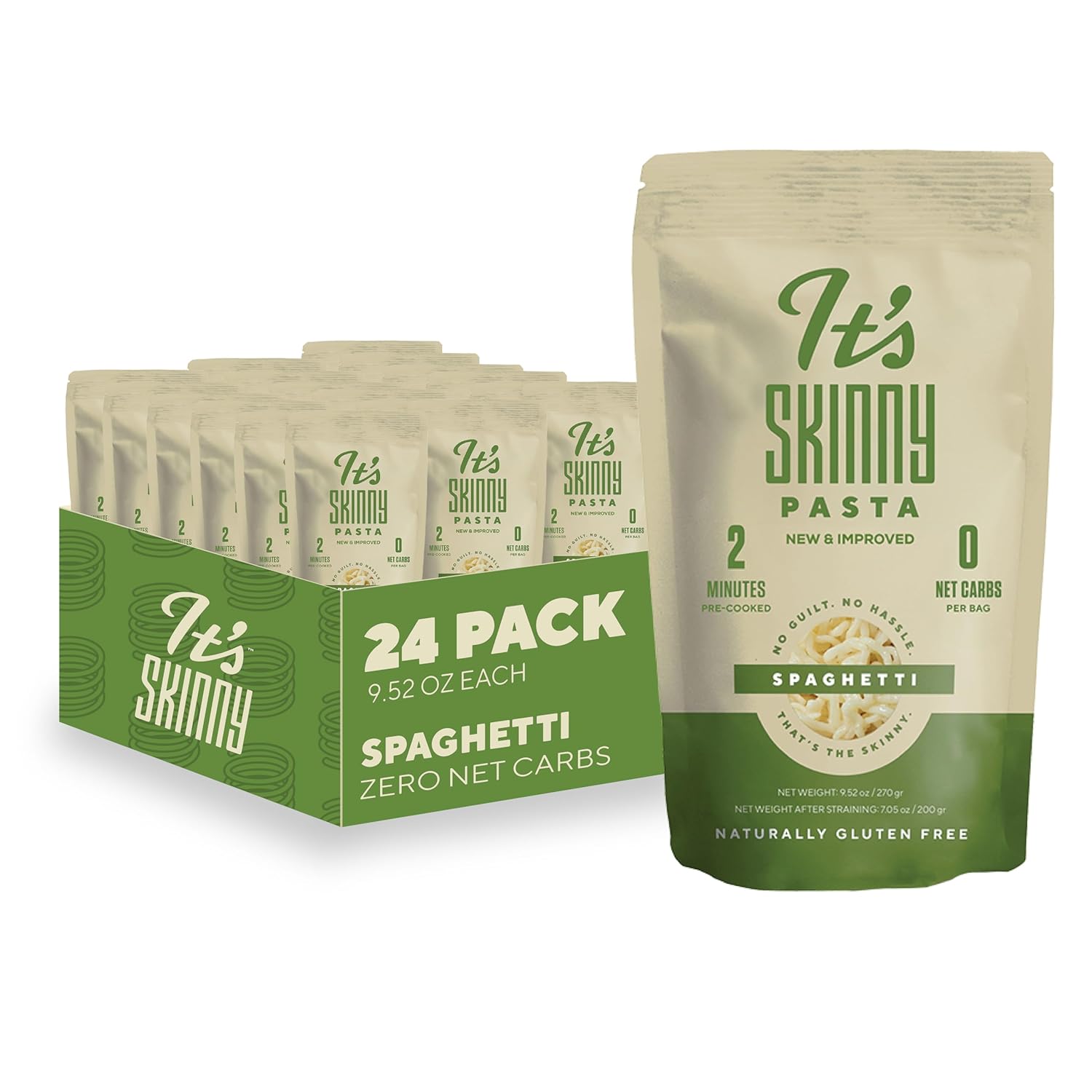 It’s Skinny Angel Hair Pasta – Low Carb Pasta, Gluten Free, Keto & Vegan-Friendly, Shirataki Konjac, Sugar-Free, High in Fiber, Only 4.5 Calories Per Serving, Ready in 2 Minutes (6 Packs)