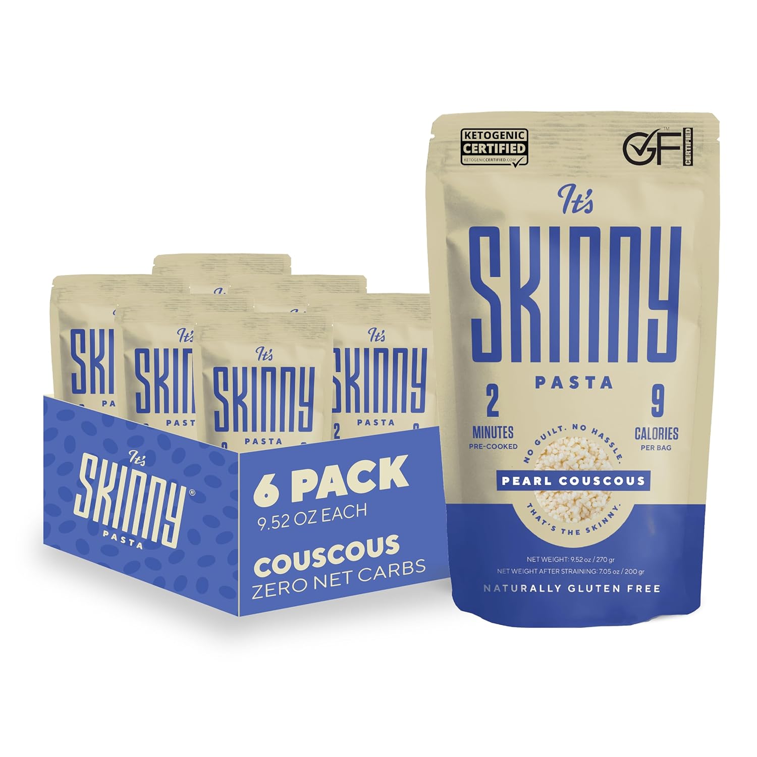 It’s Skinny Angel Hair Pasta – Low Carb Pasta, Gluten Free, Keto & Vegan-Friendly, Shirataki Konjac, Sugar-Free, High in Fiber, Only 4.5 Calories Per Serving, Ready in 2 Minutes (6 Packs)