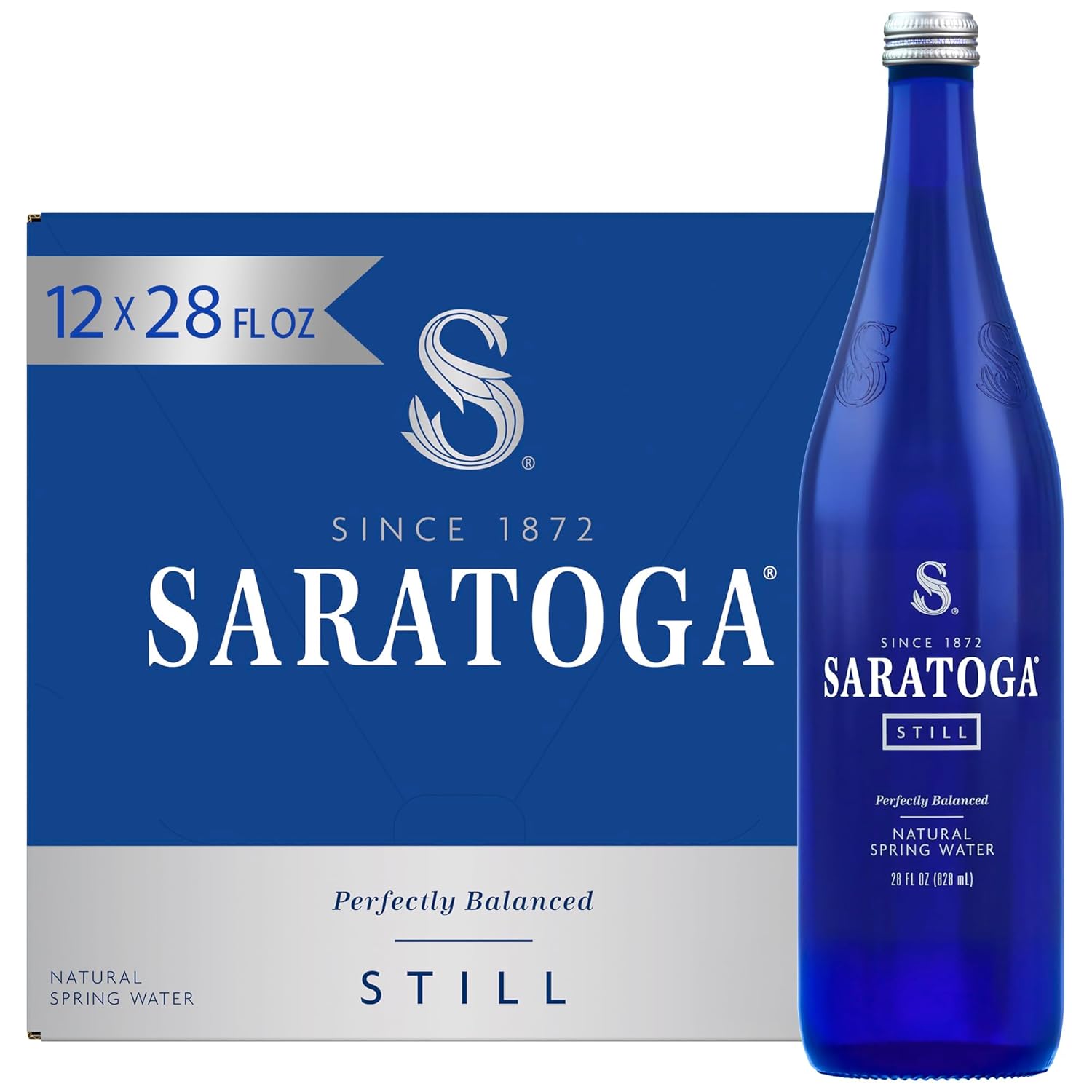 Saratoga Natural Spring Water - 12 oz. (Non-Carbonated, Pack of 24)
