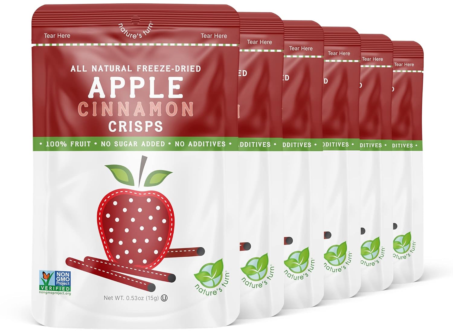 Nature’s Turn Freeze-Dried Strawberry Crisps – Healthy, Gluten-Free, Crispy & Delicious, Plant-Based Snack, Ideal for Cereal, Smoothies, School Lunches, & On-the-Go, Bags of 12 (0.53 oz Each)