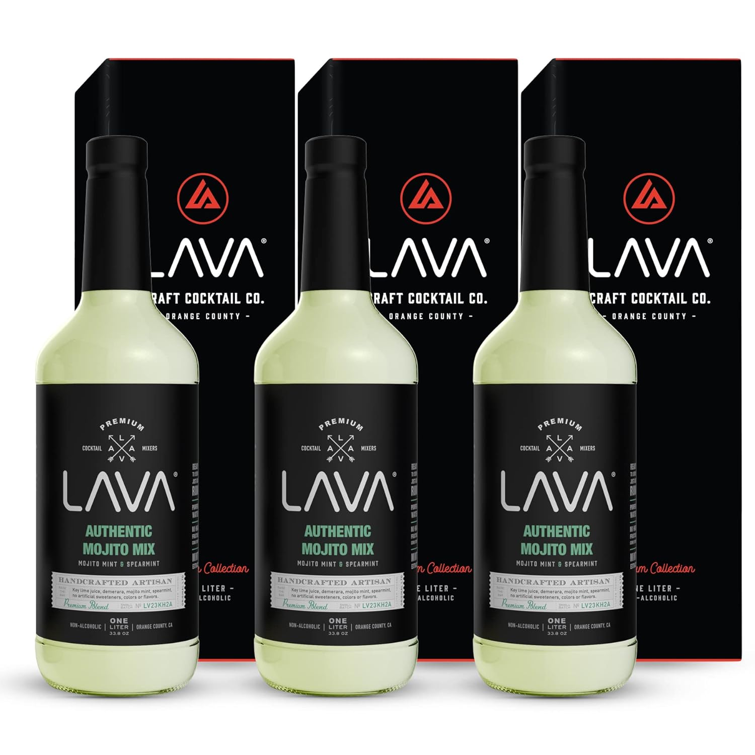 LAVA Premium Spicy Jalapeño Margarita Mix by LAVA Craft Cocktail Co., Made with Real Jalapeños, Agave Nectar, Key Limes, Lots of Flavor and Ready to Use, 1-Liter Glass Bottle
