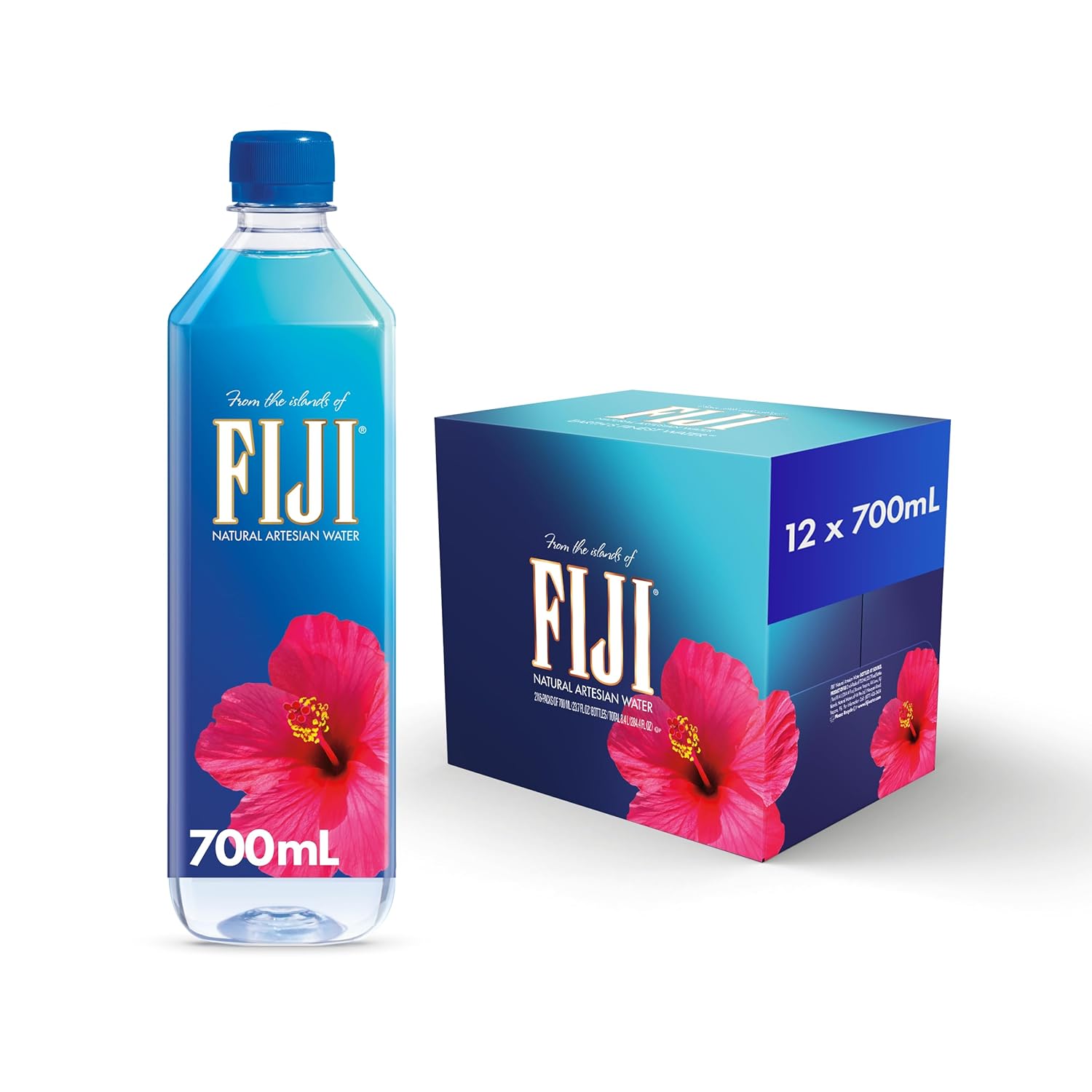 FIJI Natural Artesian Bottled Water 500mL / 16.9 Fl Ounce (Pack of 24) - 100% Natural Electrolytes