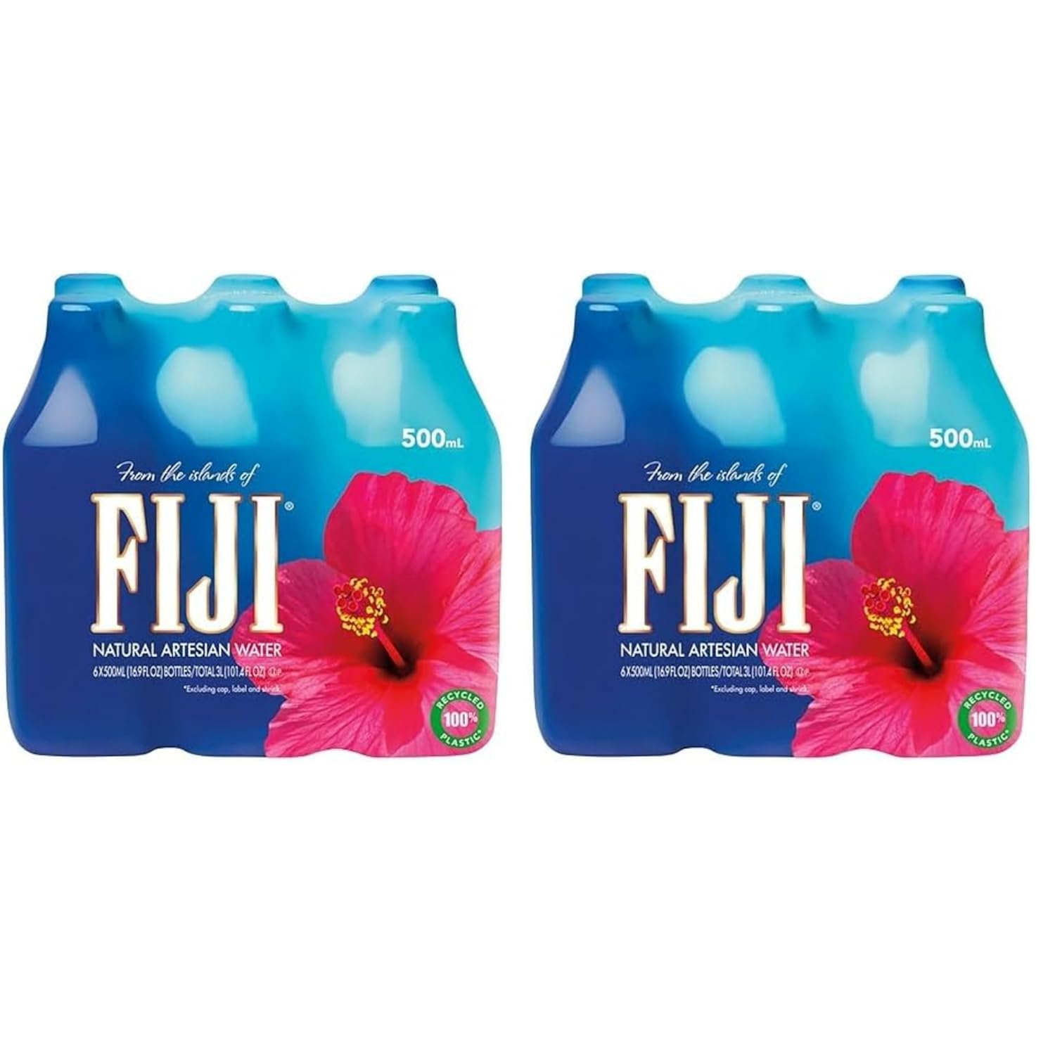 FIJI Natural Artesian Bottled Water 500mL / 16.9 Fl Ounce (Pack of 24) - 100% Natural Electrolytes