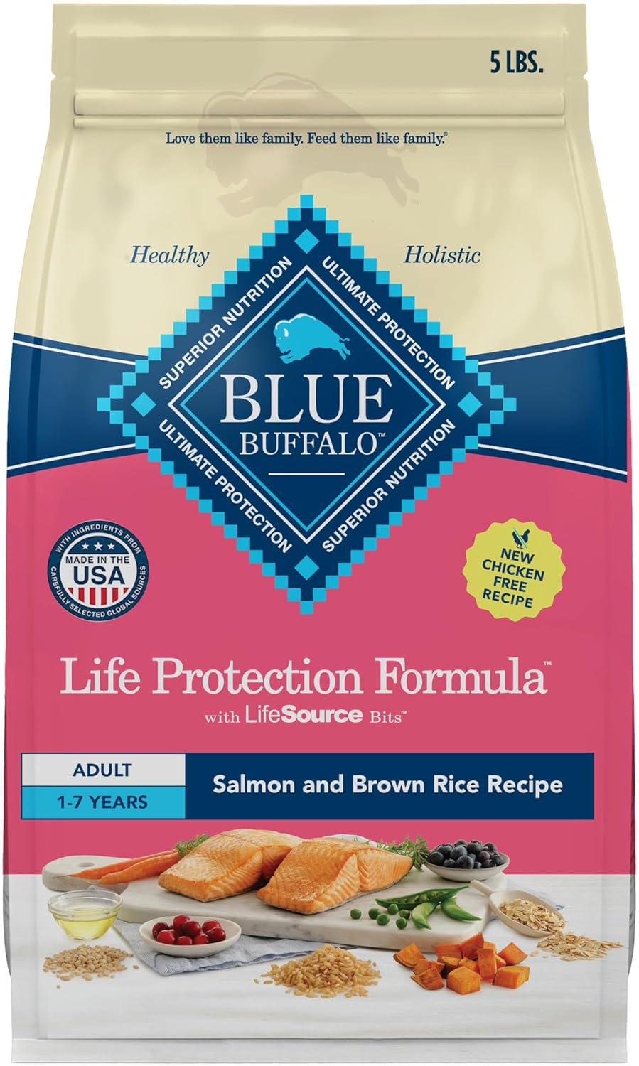 Blue Buffalo Life Protection Formula Adult Dry Dog Food, Helps Build and Maintain Strong Muscles, Made with Natural Ingredients, Chicken & Brown Rice Recipe, 30-lb. Bag