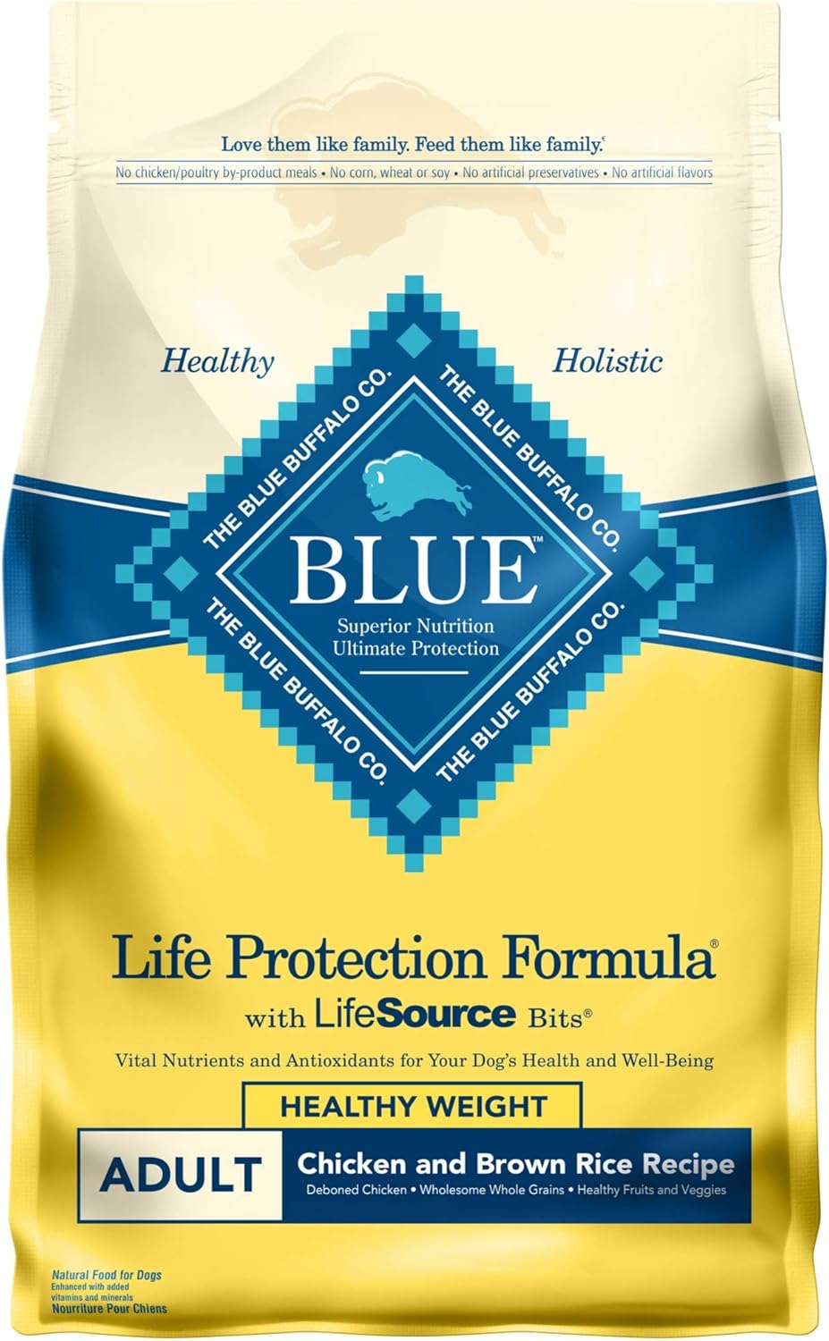 Blue Buffalo Life Protection Formula Adult Dry Dog Food, Helps Build and Maintain Strong Muscles, Made with Natural Ingredients, Chicken & Brown Rice Recipe, 30-lb. Bag