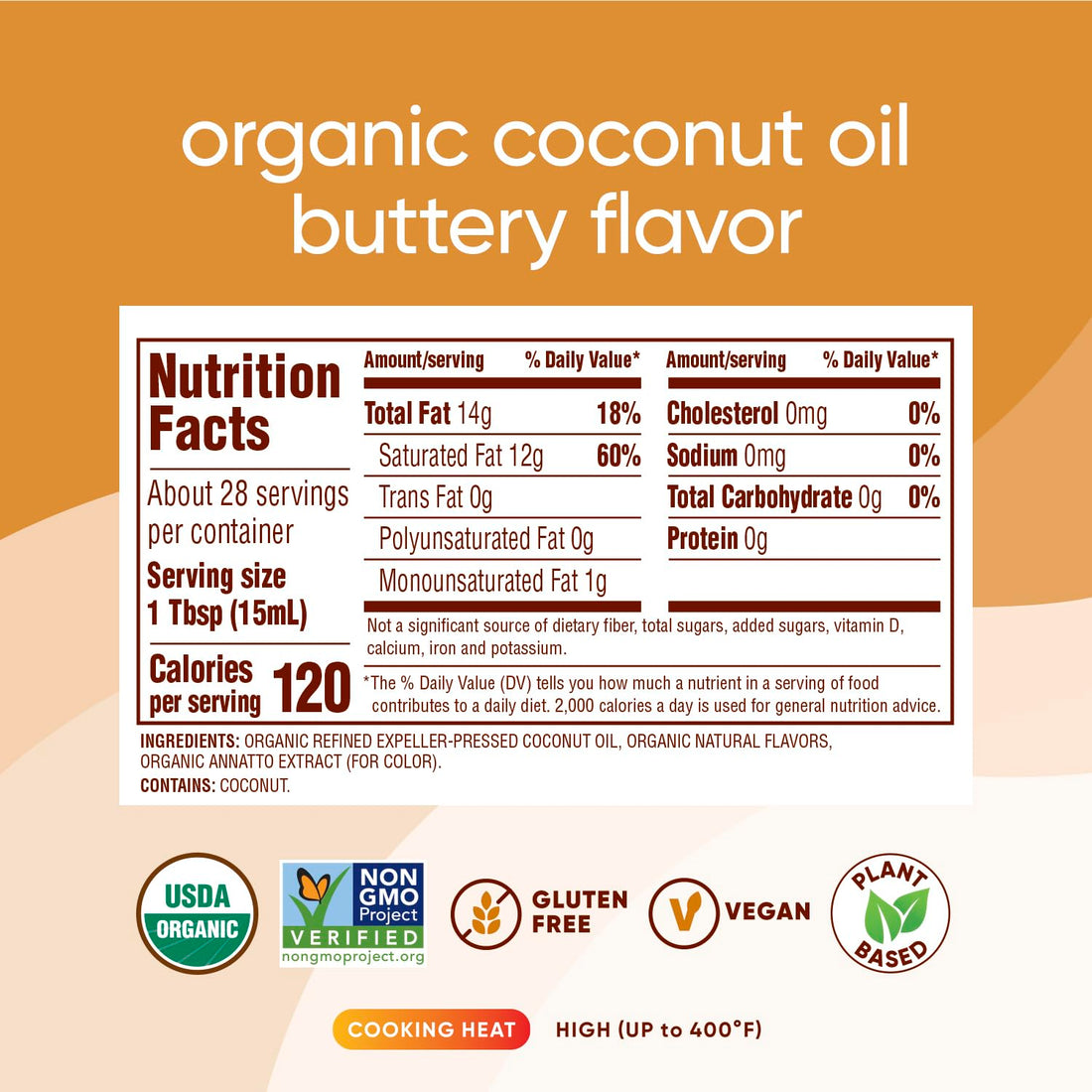 Nutiva Coconut Oil for Cooking and Baking - Butter Flavor Perfect for Making Movie Theater Popcorn, Baked Goods, Bread - Non-Dairy Alternative for Keto, Vegan, and Paleo Diets - 29floz
