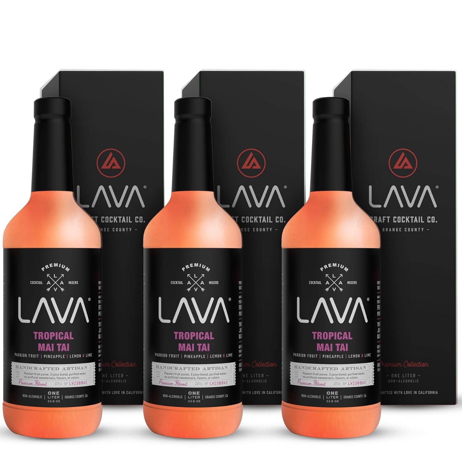 LAVA Premium Spicy Jalapeño Margarita Mix by LAVA Craft Cocktail Co., Made with Real Jalapeños, Agave Nectar, Key Limes, Lots of Flavor and Ready to Use, 1-Liter Glass Bottle