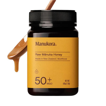 Manukora Raw Manuka Honey MGO 50+, New Zealand Honey, Non-GMO, 3rd-Party Tested, Glyphosate Residue Free Certified, 2000+ Natural Compounds, Traceable from Hive-to-Hand, Daily Wellness Support – 500g