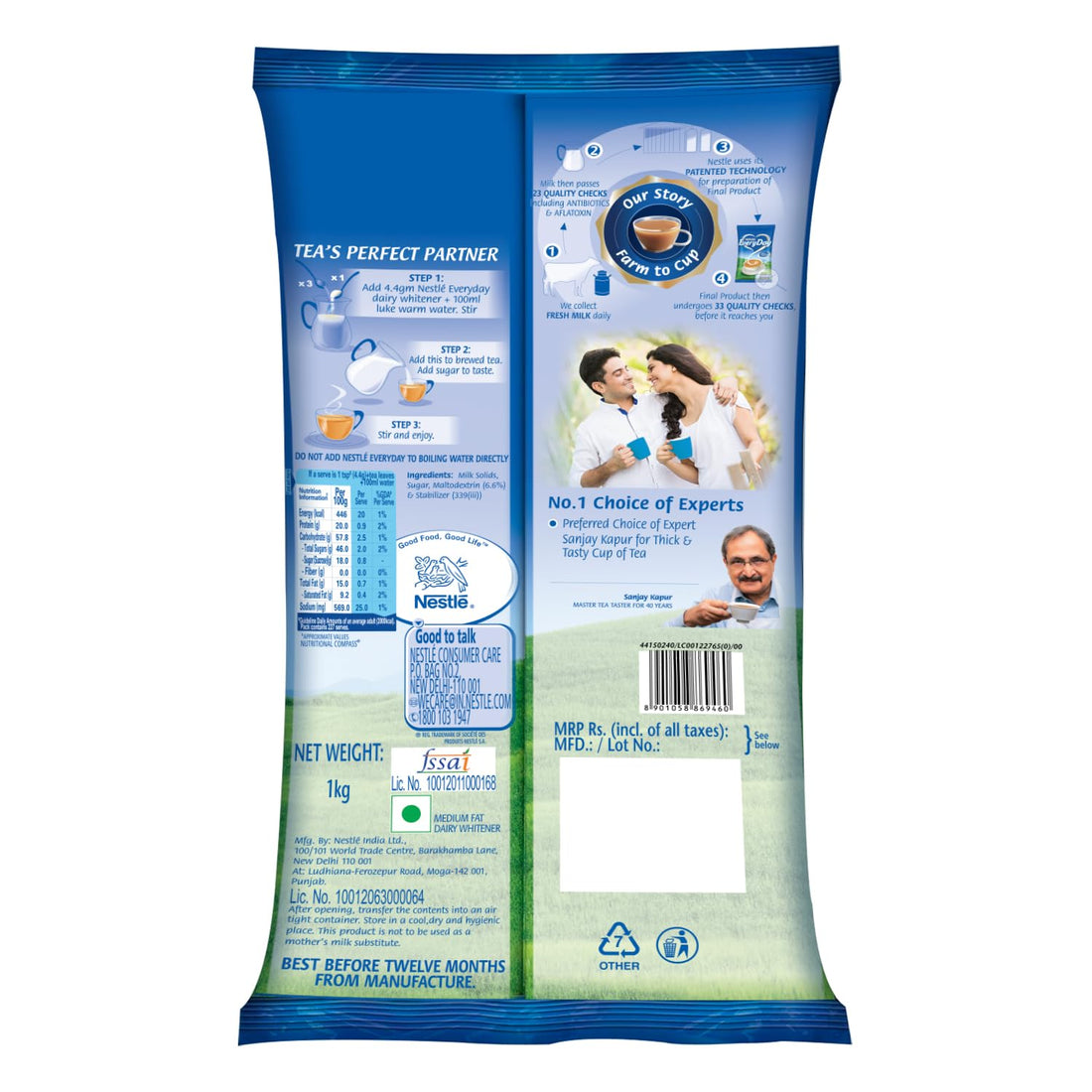 Nestle Everyday Dairy Whitener, 1kg Pouch