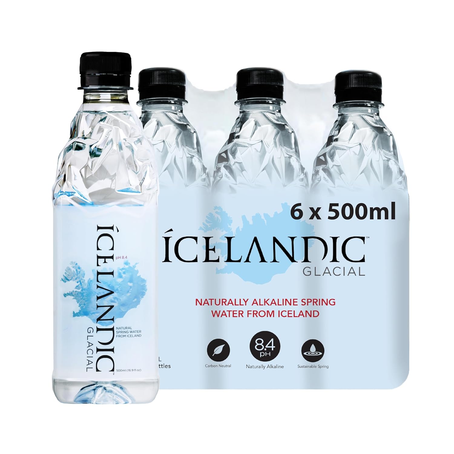 Icelandic Glacial Natural Spring Alkaline Water, 33.81 Fl Oz (Pack of 12), 405.6 Fl Oz