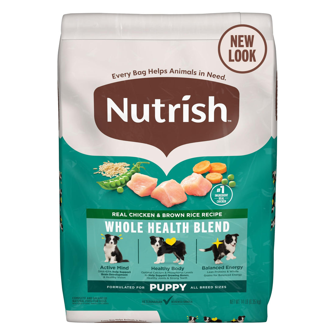 Nutrish Bright Puppy Premium Natural Dry Dog Food, Real Chicken & Brown Rice Recipe, 14 Pounds (Packaging May Vary), (Rachael Ray