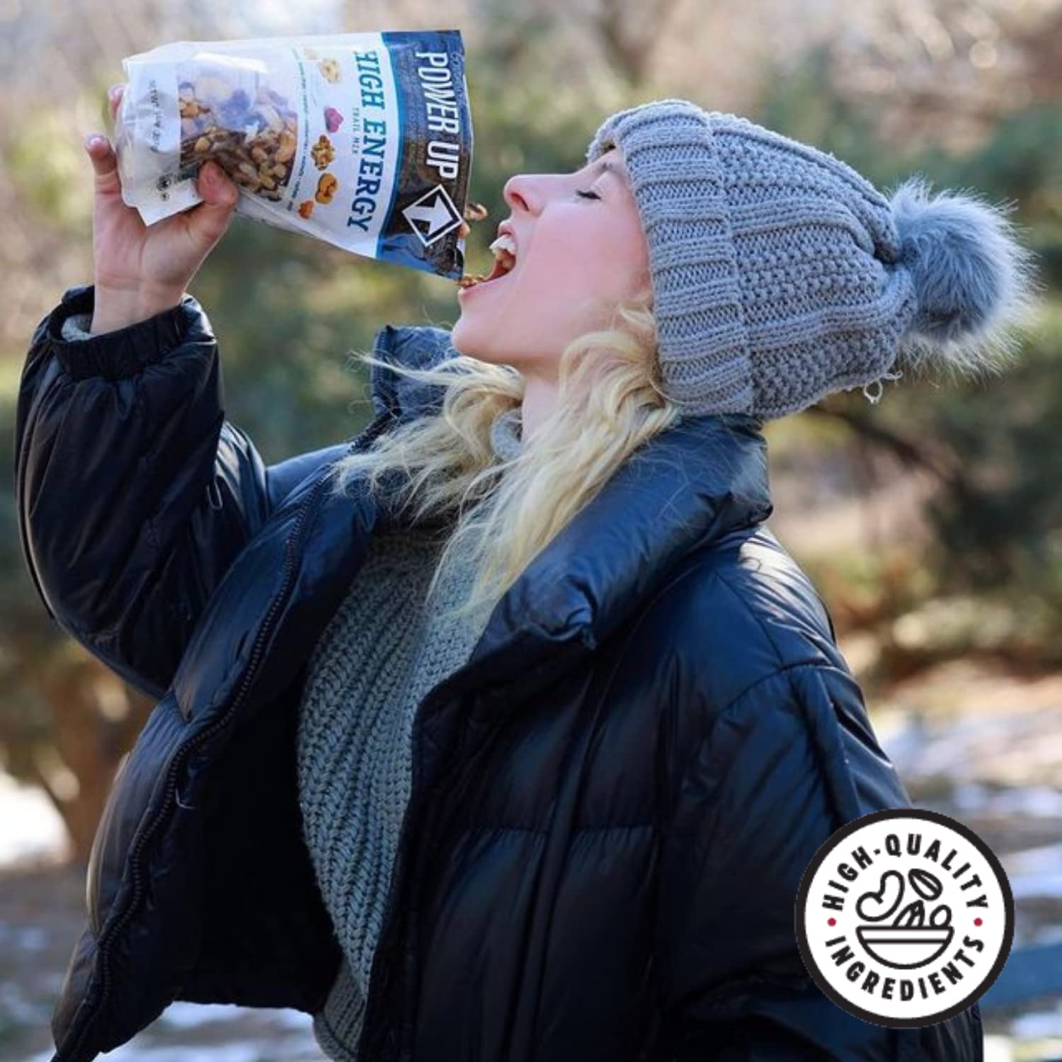 Power Up High Energy Trail Mix By Gourmet Nut, Walnuts, Banana Chips, Cashews, Coconut, Cranberries & Papaya Mix - Keto & Paleo Friendly Snacks - Non GMO Vegan Gluten Free Kosher, 8oz Bags, Pack of 4