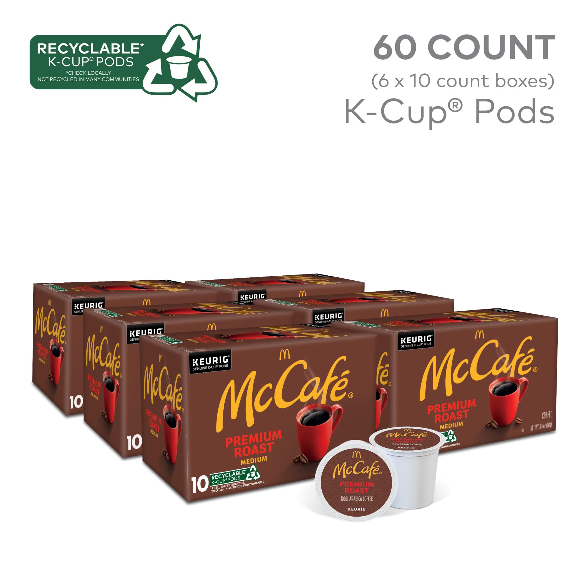 McCafe Premium Roast Coffee, Keurig Single Serve K-Cup Pods, Medium Roast, 96 Count