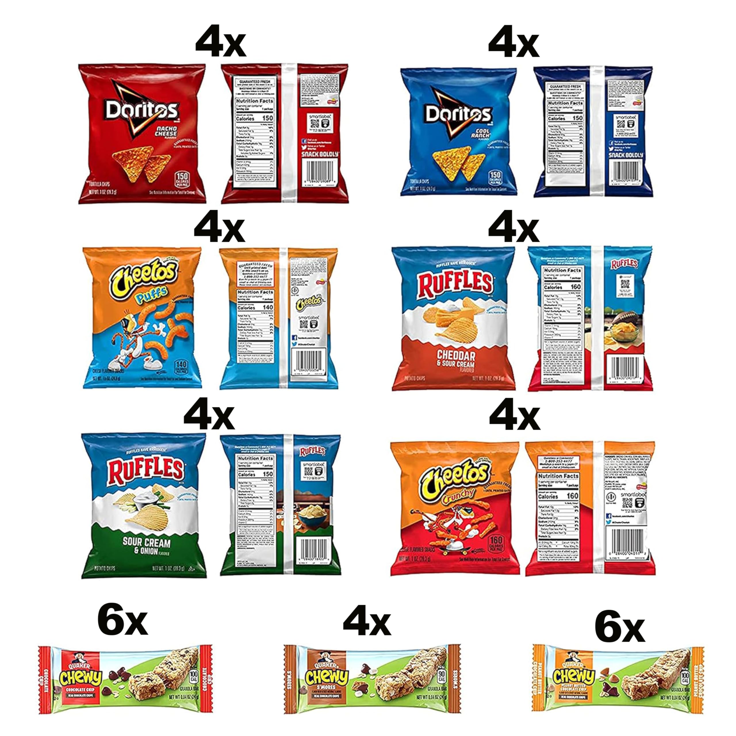 Frito-Lay Ultimate Classic Snacks Package, Variety Assortment of Chips, Cookies, Crackers, & Nuts, (Pack of 40) (Packaging May Vary)