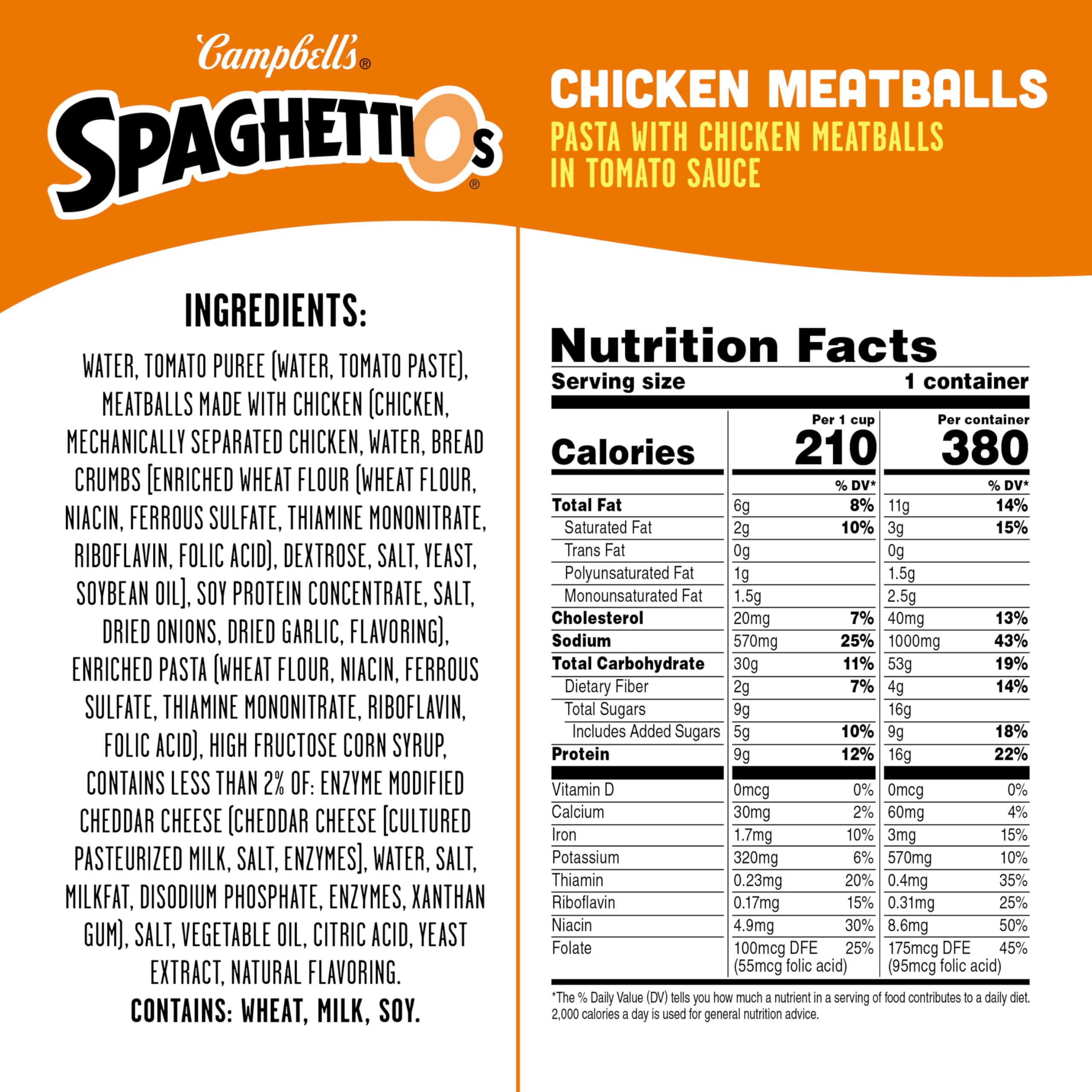 SpaghettiOs Canned Pasta with Meatballs, 15.6 oz Can (12 Pack)