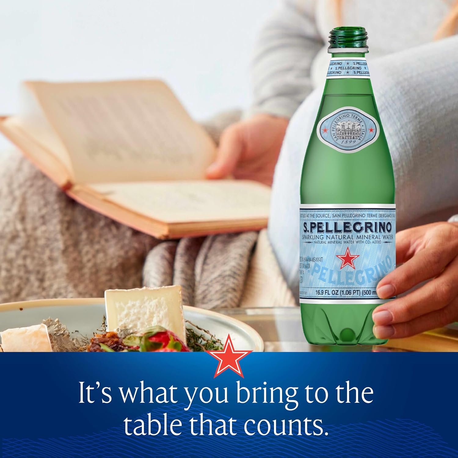 S.Pellegrino Sparkling Natural Mineral Water, 33.8 fl oz. Plastic Bottles (Pack of 12)