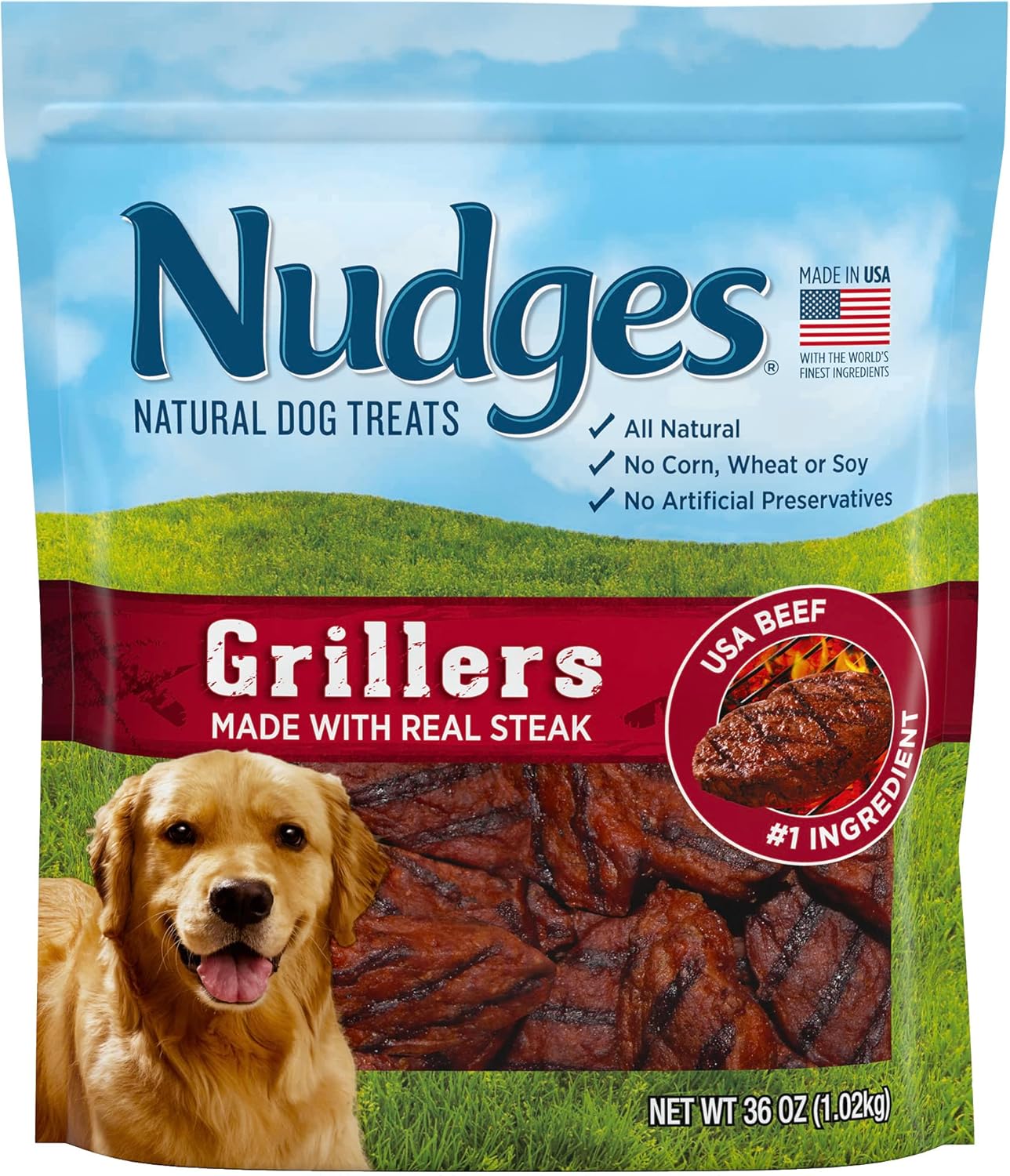 Blue Buffalo Nudges Homestyle Natural Dog Treats, Made in the USA with Real Chicken, Peas, and Carrots, 16-oz. Bag