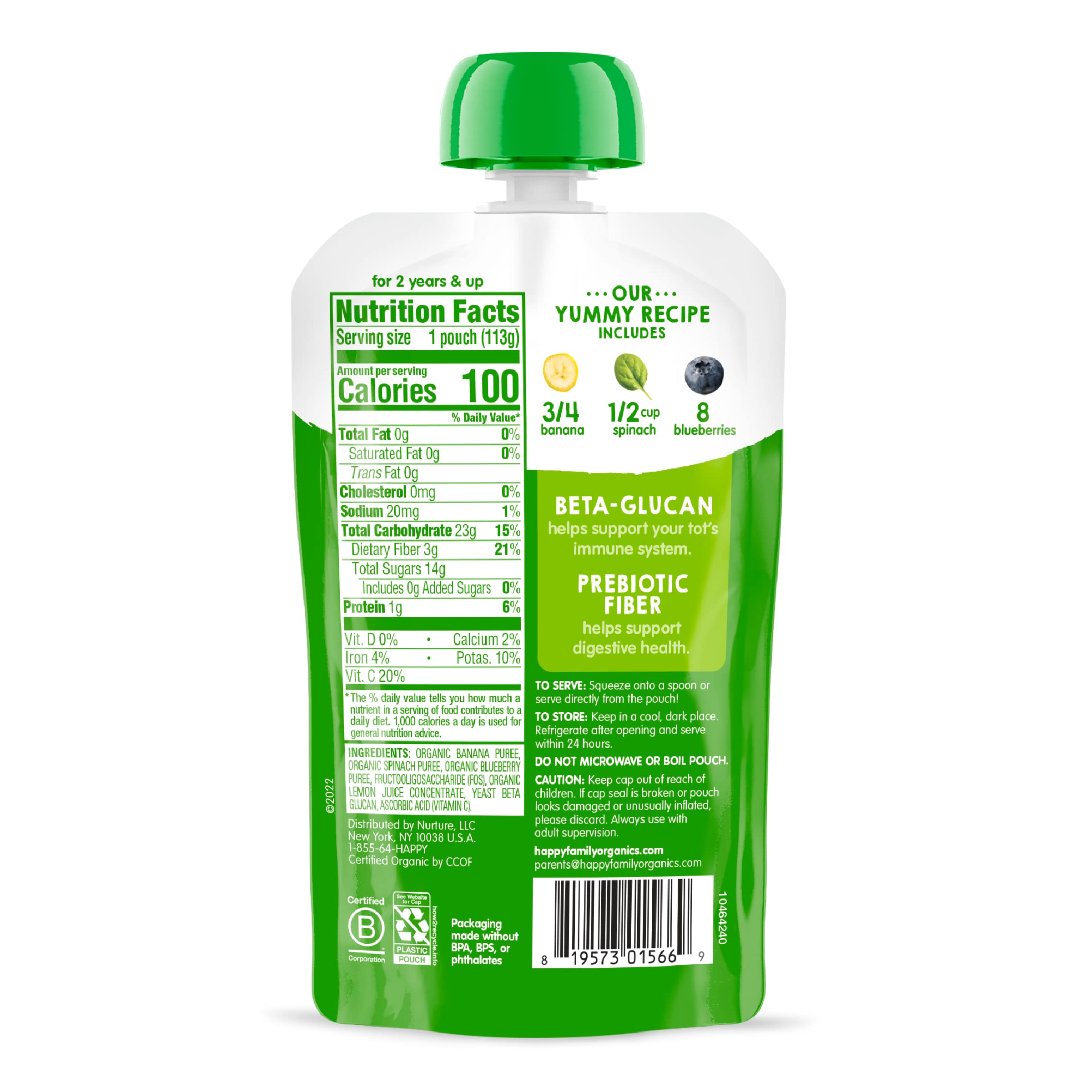 HAPPYTOT Organics Stage 4 Baby Food Pouches, Gluten Free, Vegan Snack, Super Bellies, Fruit & Veggie Puree, Variety Pack, 4 Ounce (Pack of 16), Amazon Exclusive