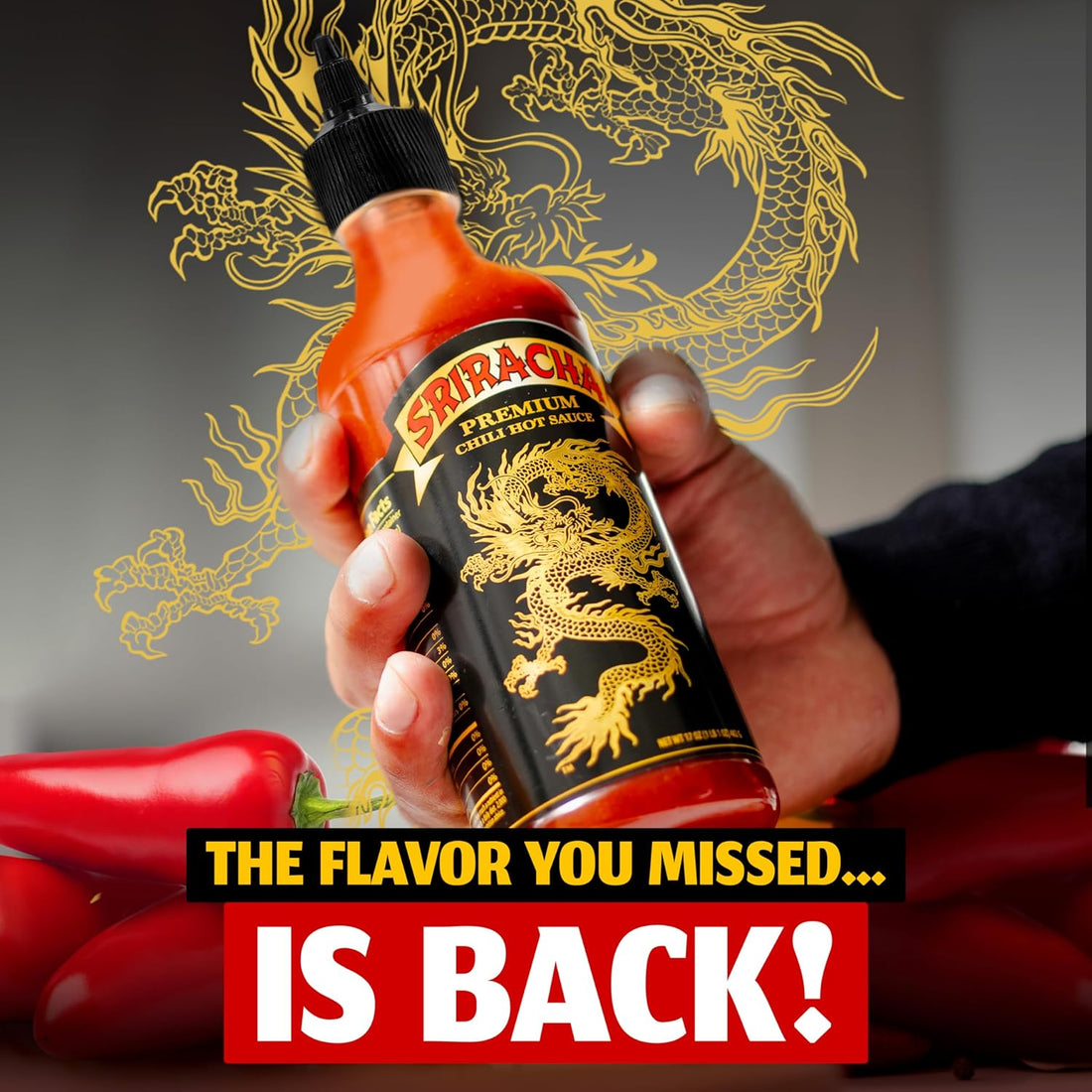 Underwood Ranches Dragon Sriracha Sauce - Hot Sauce for Eggs, Pizza, Mexican Dishes, and More - Holiday Gift for Christmas 17 oz - 2 Pack