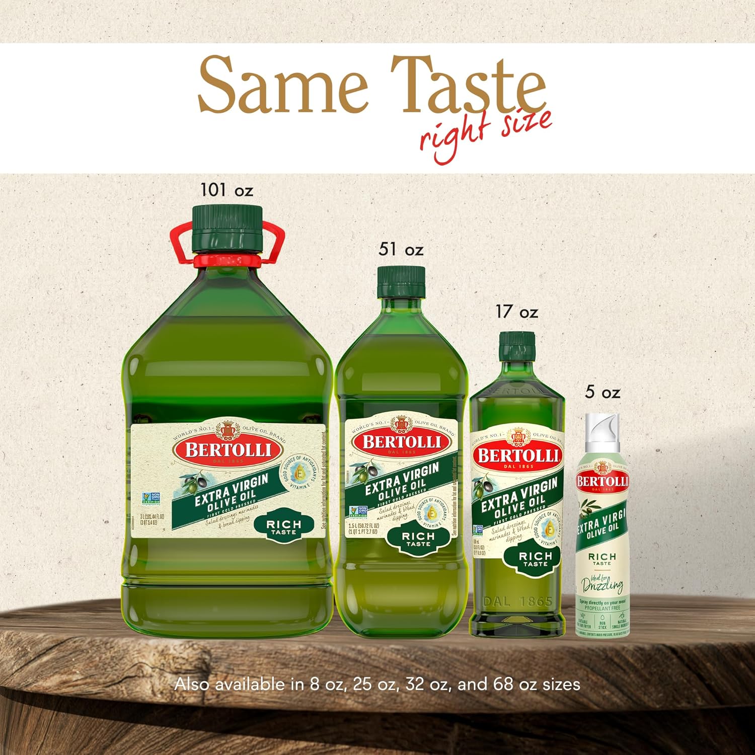 BERTOLLI RICH EXTRA VIRGIN OLIVE OIL 101 OZ (3L)