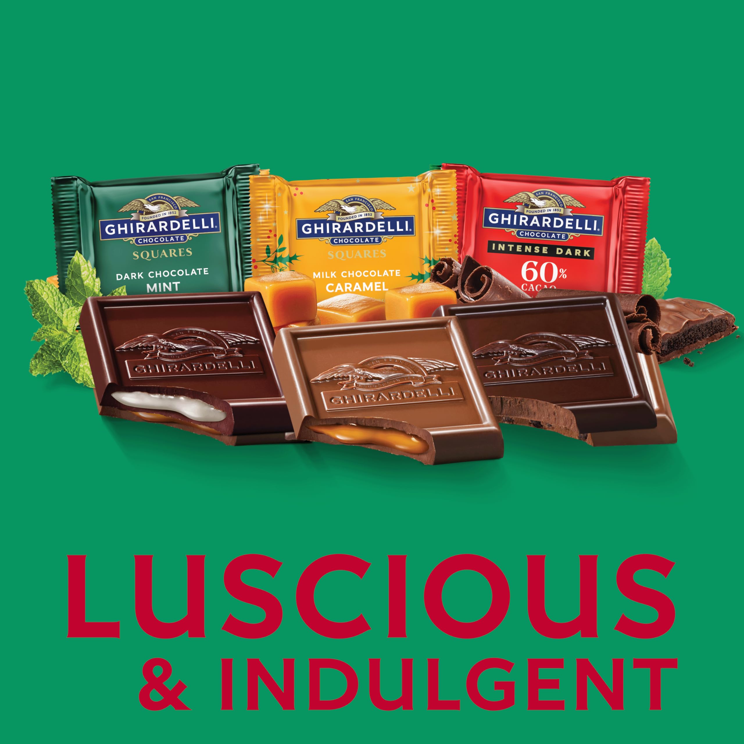 GHIRARDELLI Premium Chocolate Assortment SQUARES Gift Box, 29.6 oz