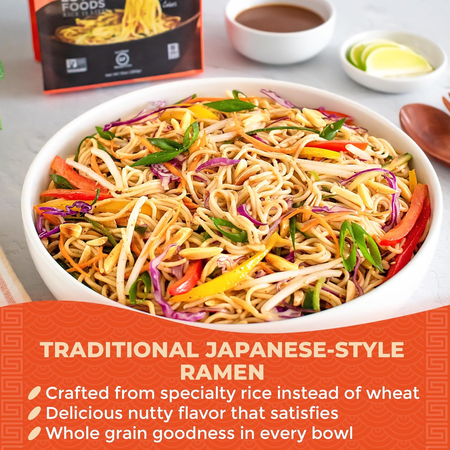 Lotus Foods Organic Millet & Brown Rice Ramen - Gluten Free Ramen Noodles, Whole Grain Ramen Noodles, Organic Vegan Ramen, Low Sodium Rice Noodles, Organic, Gluten-Free, Vegan - 10 Oz Bags (Pack of 3)