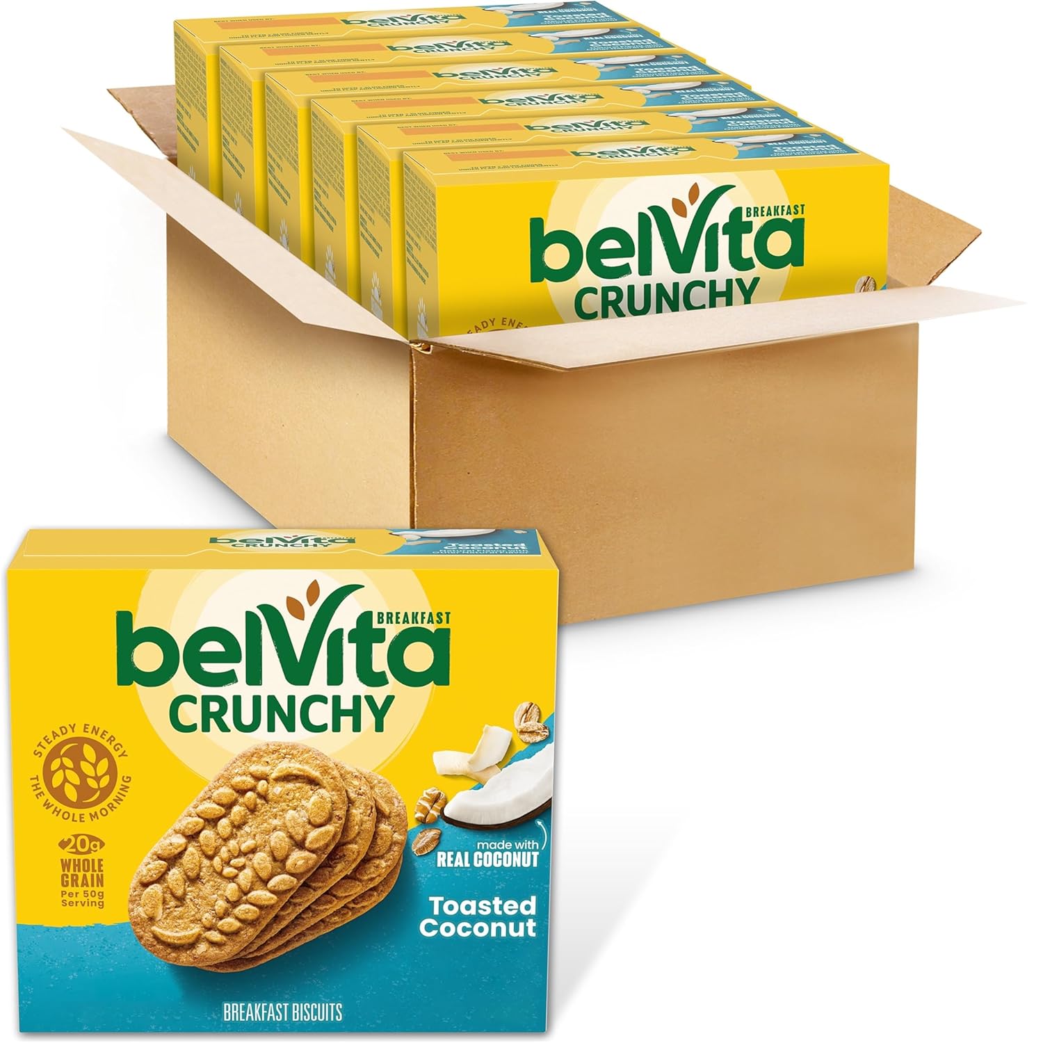belVita Breakfast Bars Biscuits, Cranberry Orange, 30 Total Packs, 6 Boxes (4 Biscuits Per Pack)