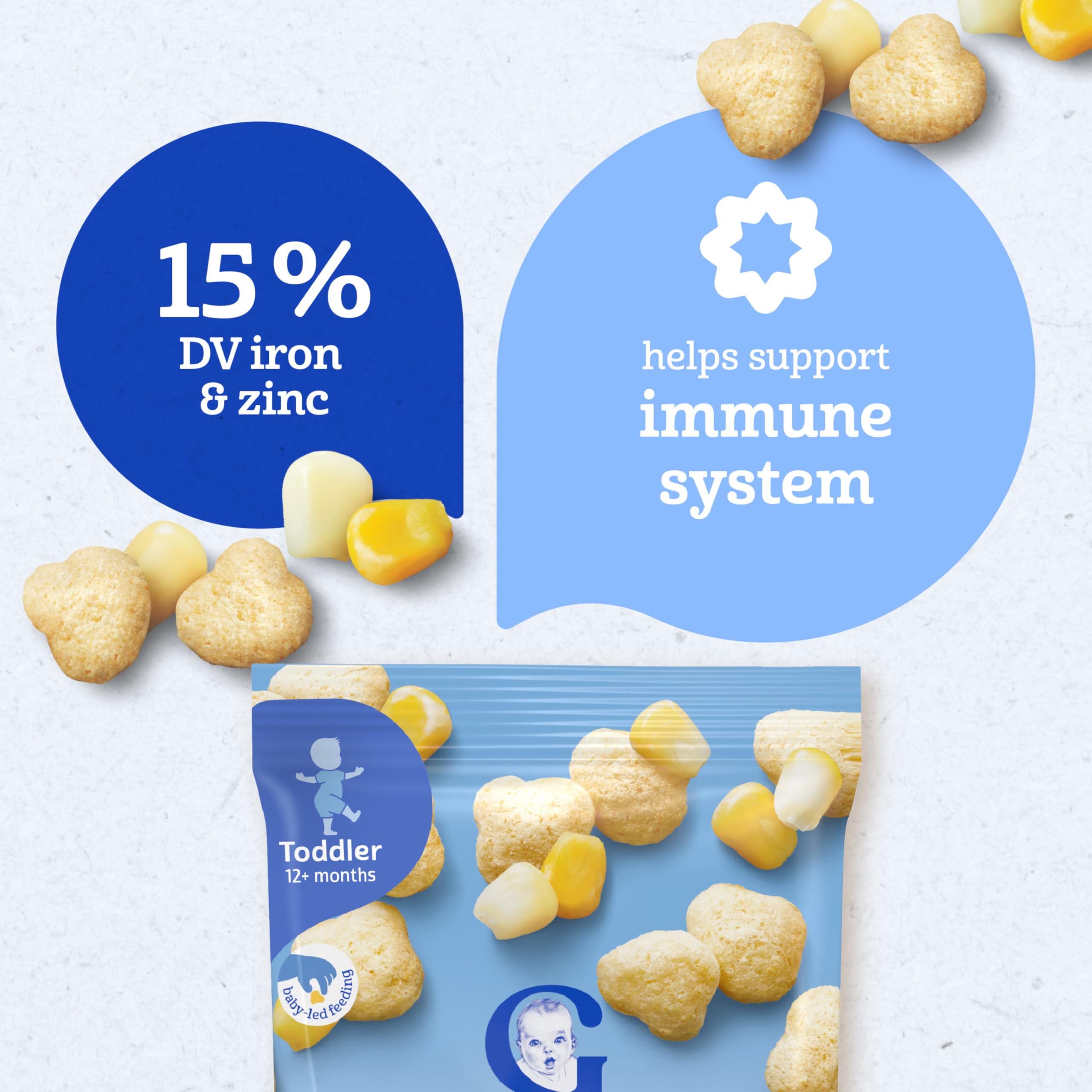 Gerber Baby Snacks Puffs, Blueberry, 1.48 Ounce (Pack of 6)