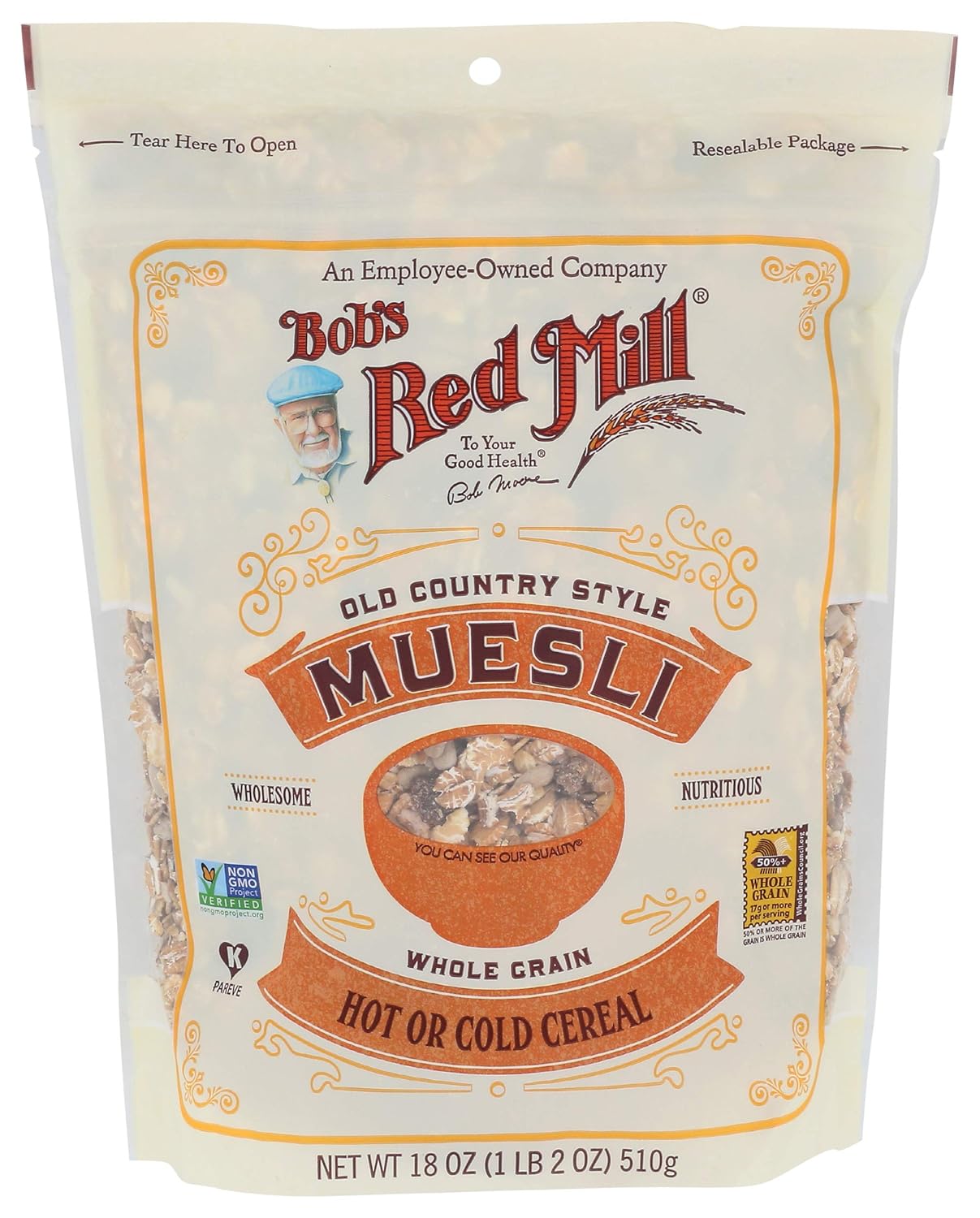 Bob's Red Mill Old Country Style Muesli, 40oz (Pack of 4) - Non GMO, Whole Grain, Vegan, Kosher