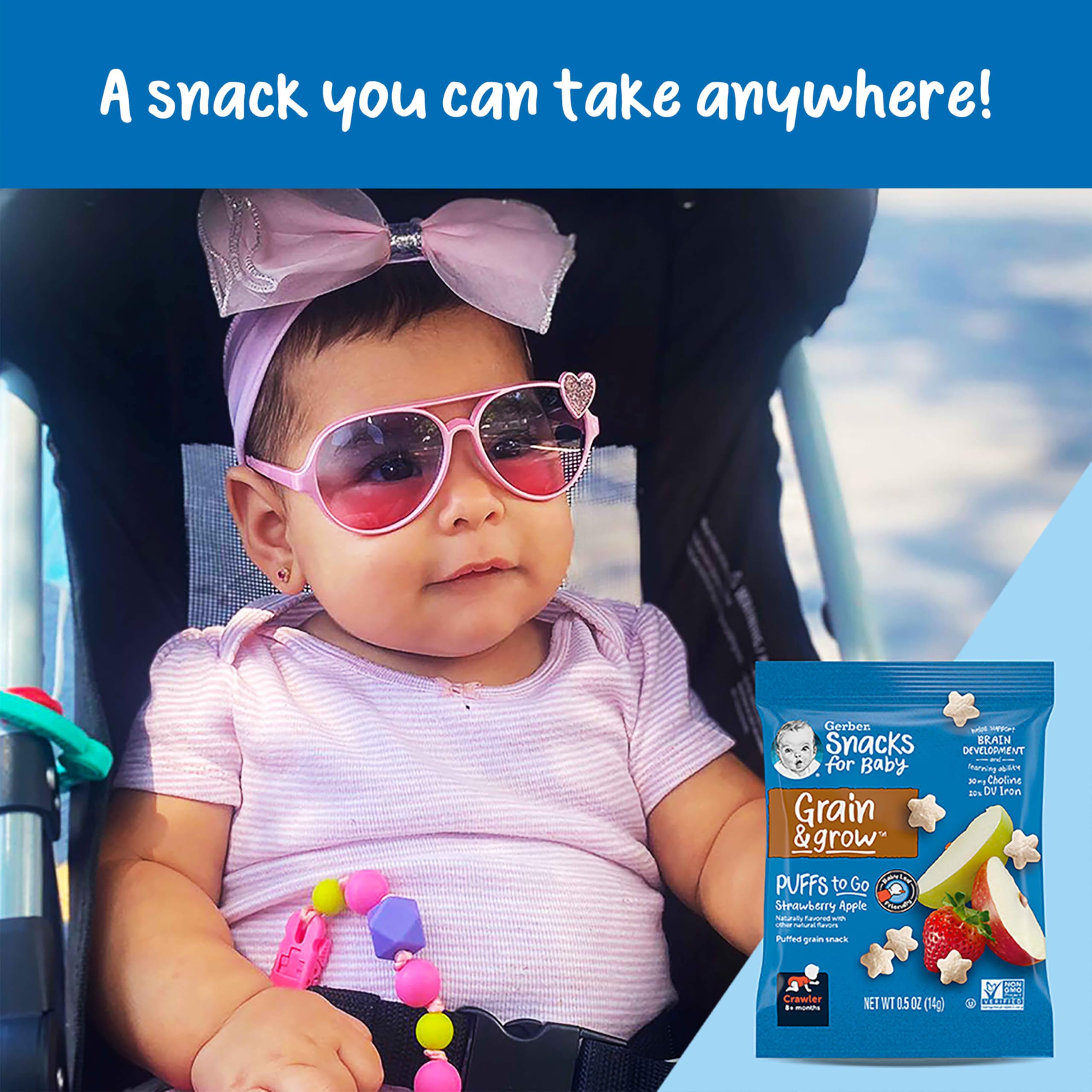 Gerber Baby Snacks Puffs, Blueberry, 1.48 Ounce (Pack of 6)