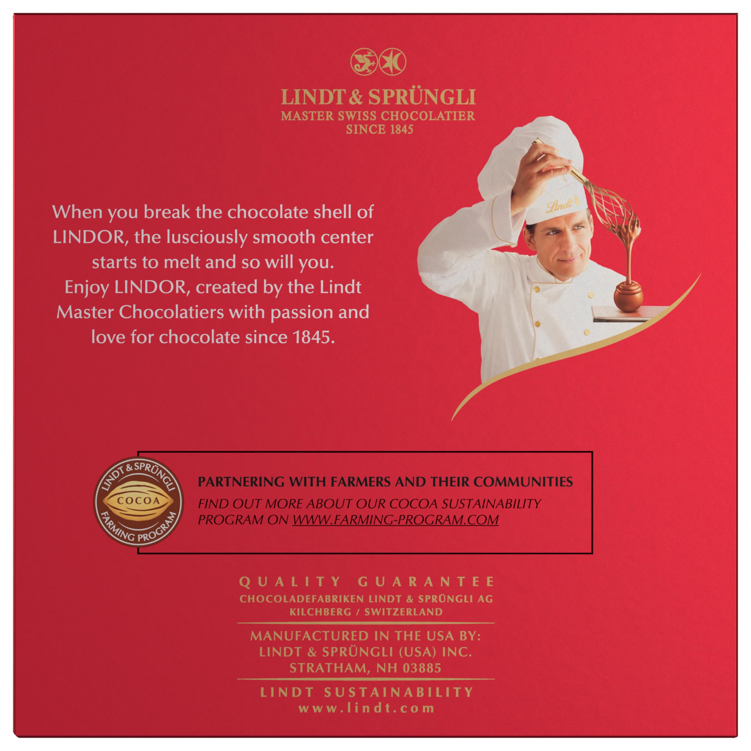 Lindt LINDOR Assorted Chocolate Truffles 90 Count Gift Box, Chocolate Candy with Smooth, Melting Truffle Center, 38.4 oz. Box