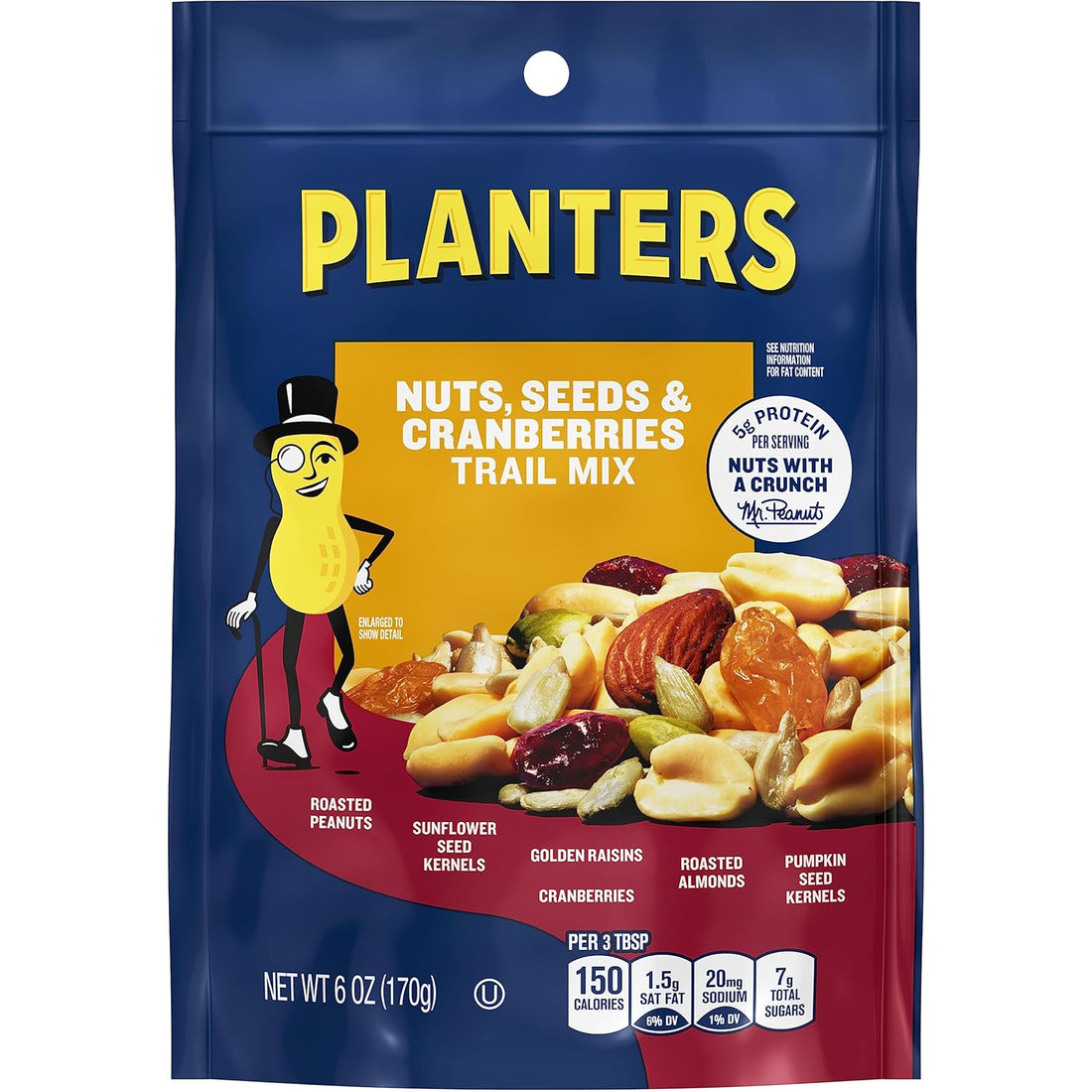 PLANTERS Tropical Fruit & Nut Trail Mix - Mixed Nuts Trail Mix Snack Packs, 6 oz Bags (Pack of 12)