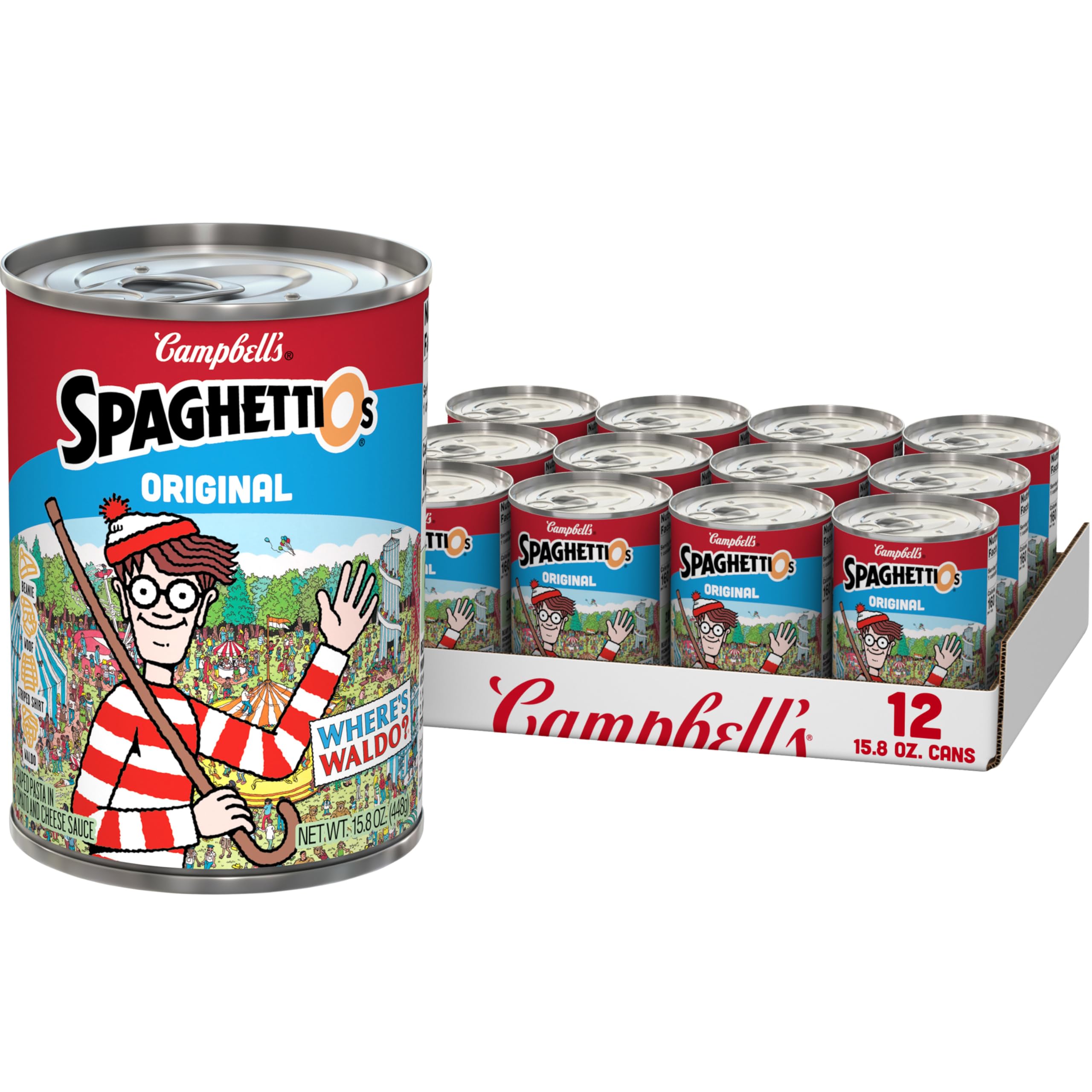 SpaghettiOs Canned Pasta with Meatballs, 15.6 oz Can (12 Pack)