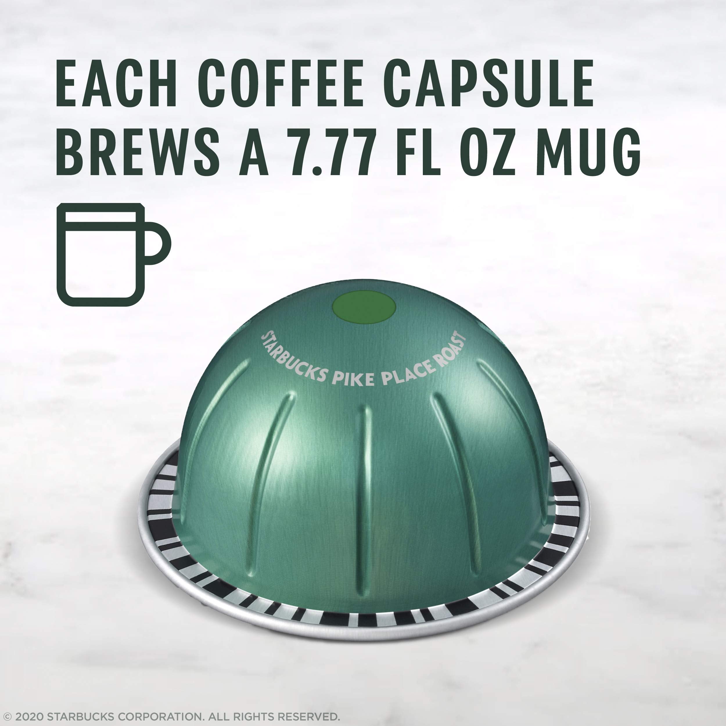 Starbucks by Nespresso Vertuo, Pike Place, Medium Roast Coffee 32-count Coffee Pods, Brews 7.8 oz.