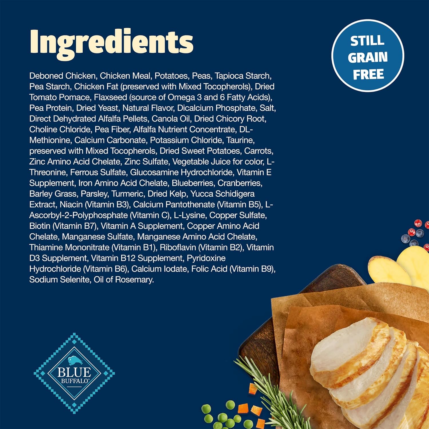 Blue Buffalo Freedom Grain-Free Dry Dog Food, Complete & Balanced Nutrition for Adult Dogs, Made in the USA With Natural Ingredients, Chicken & Potatoes, 24-lb Bag