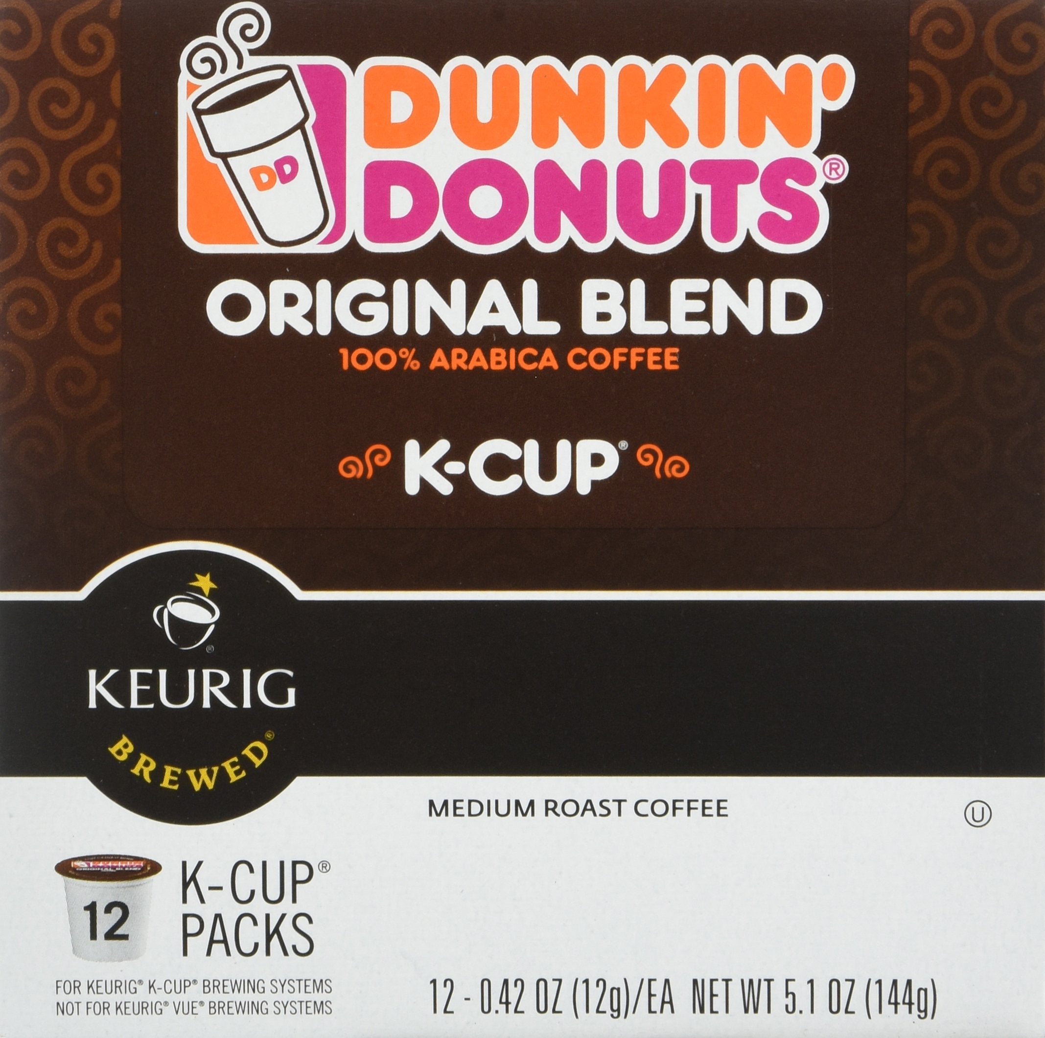 Dunkin' Original Blend Medium Roast Coffee, 60 Keurig K-Cup Pods