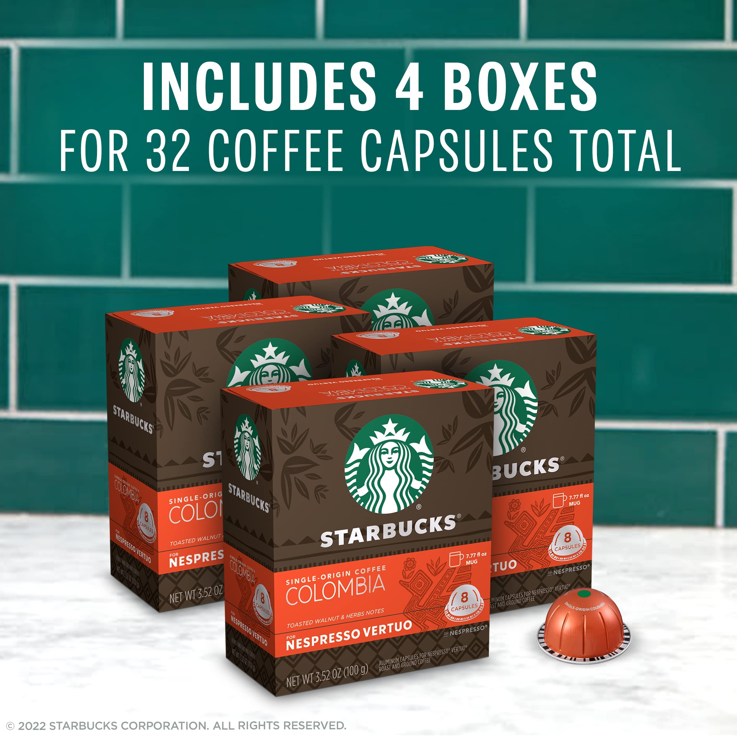 Starbucks by Nespresso Vertuo, Pike Place, Medium Roast Coffee 32-count Coffee Pods, Brews 7.8 oz.