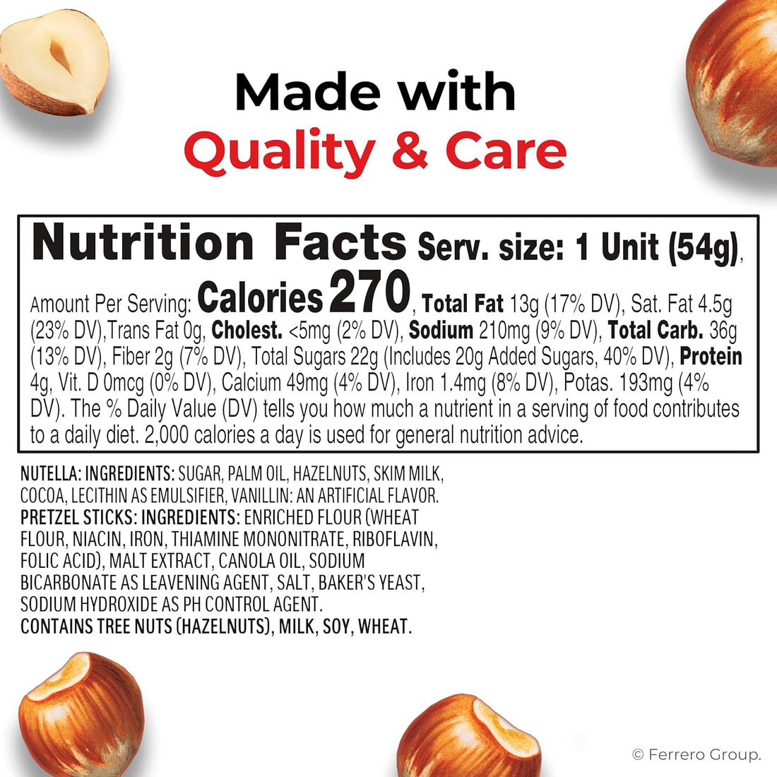 Nutella & Go! Hazelnut Spread with Pretzel Sticks, On-the-Go Snack Cups, 12 Packs, 22.8 oz, vegetarian, blue