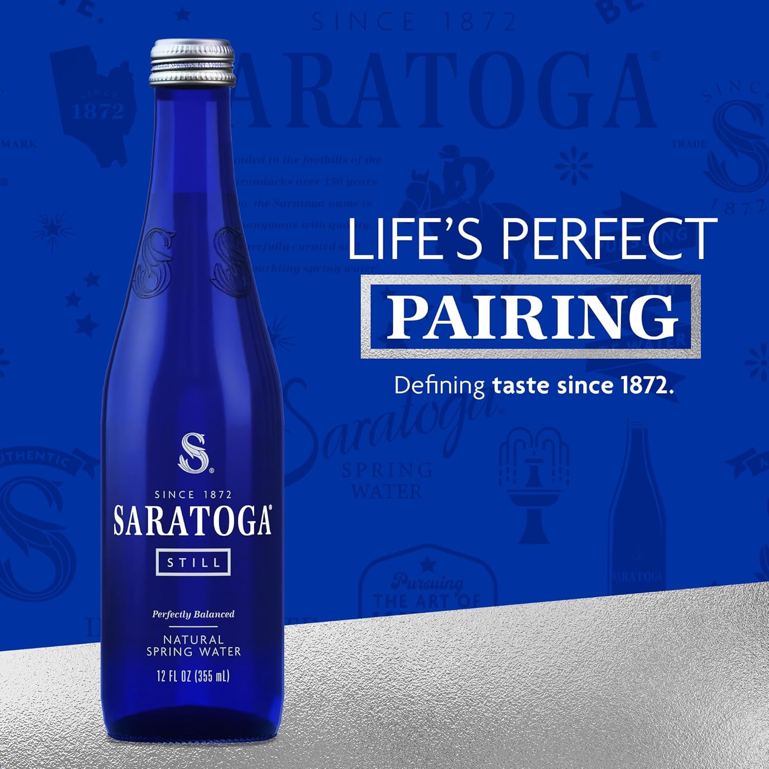Saratoga Natural Spring Water - 12 oz. (Non-Carbonated, Pack of 24)
