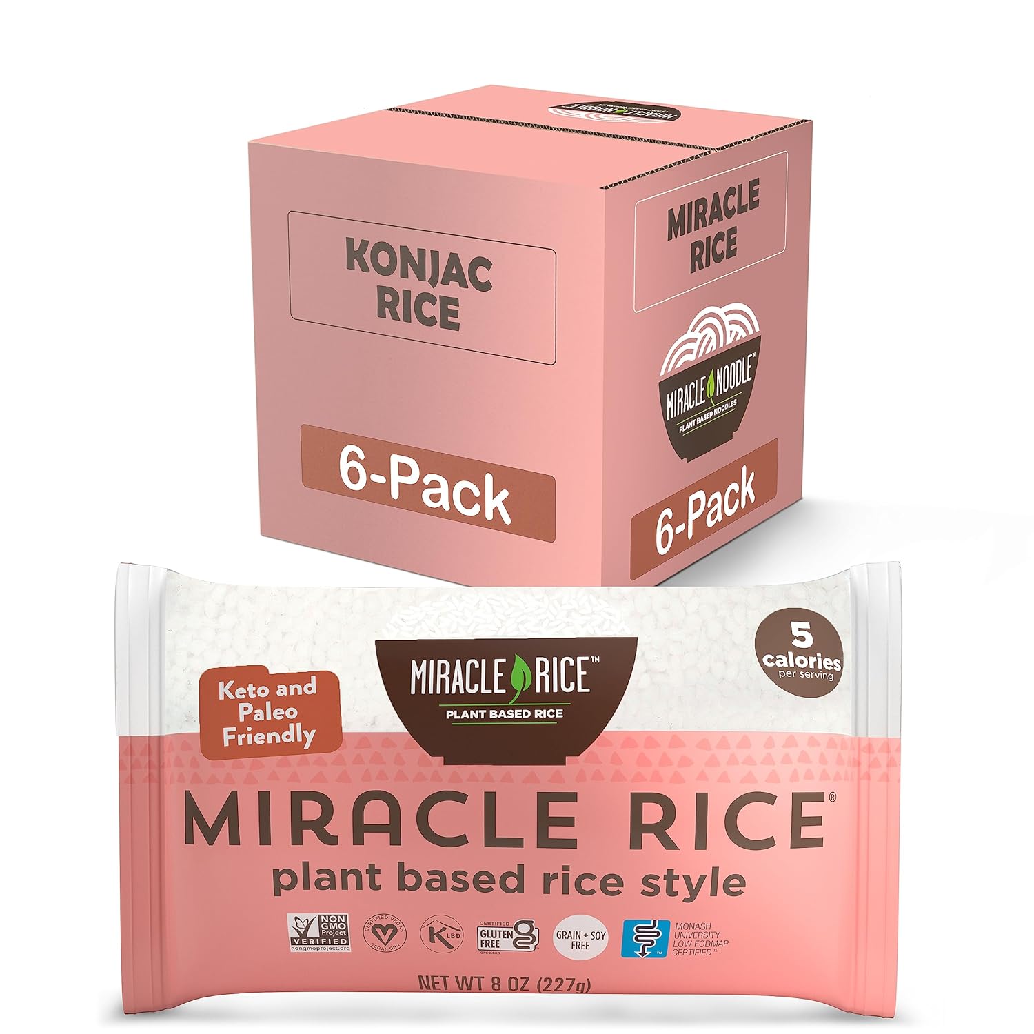 Miracle Noodle Ready to Eat Variety Pack, 7 Oz (Pack of 8), Angel Hair, Fettuccine, Spaghetti & Rice, Plant Based Shirataki Konjac Noodles, 5 Calories, Low Carb, Keto, Gluten-Free